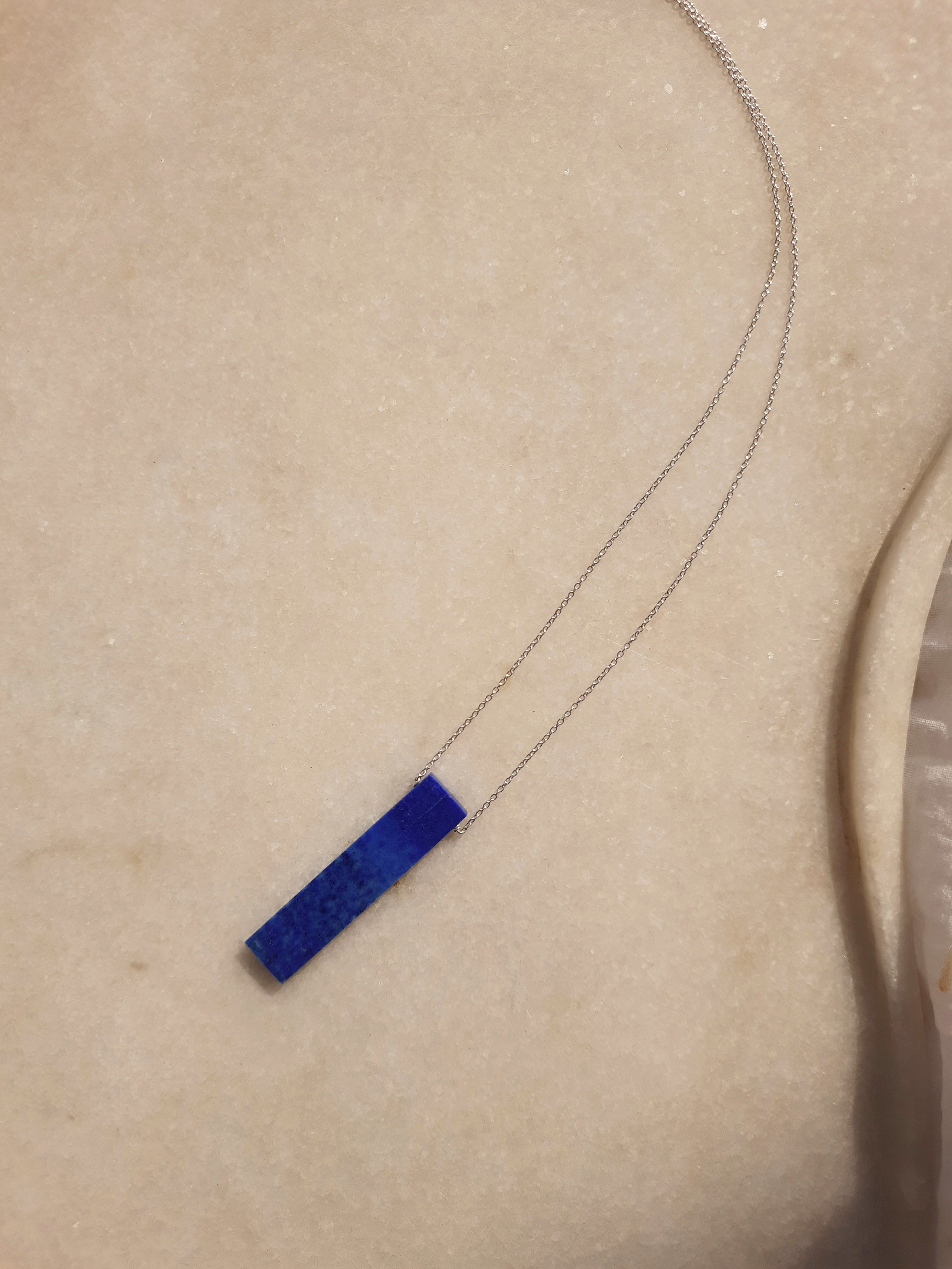 vasa - Lapis Lazuli Long Bar Pendant