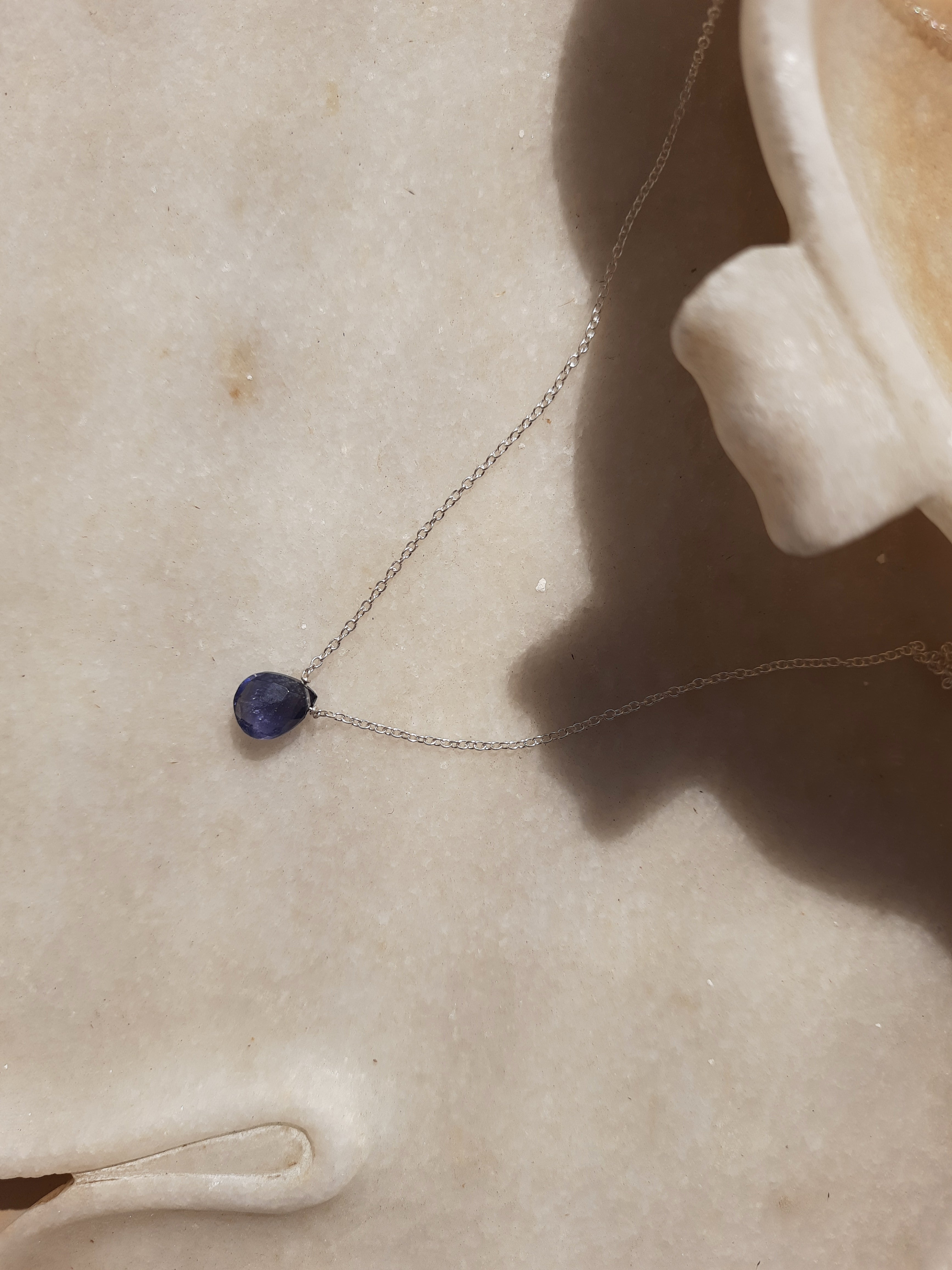 iyate - Iolite Almond Shaped Drop Pendant