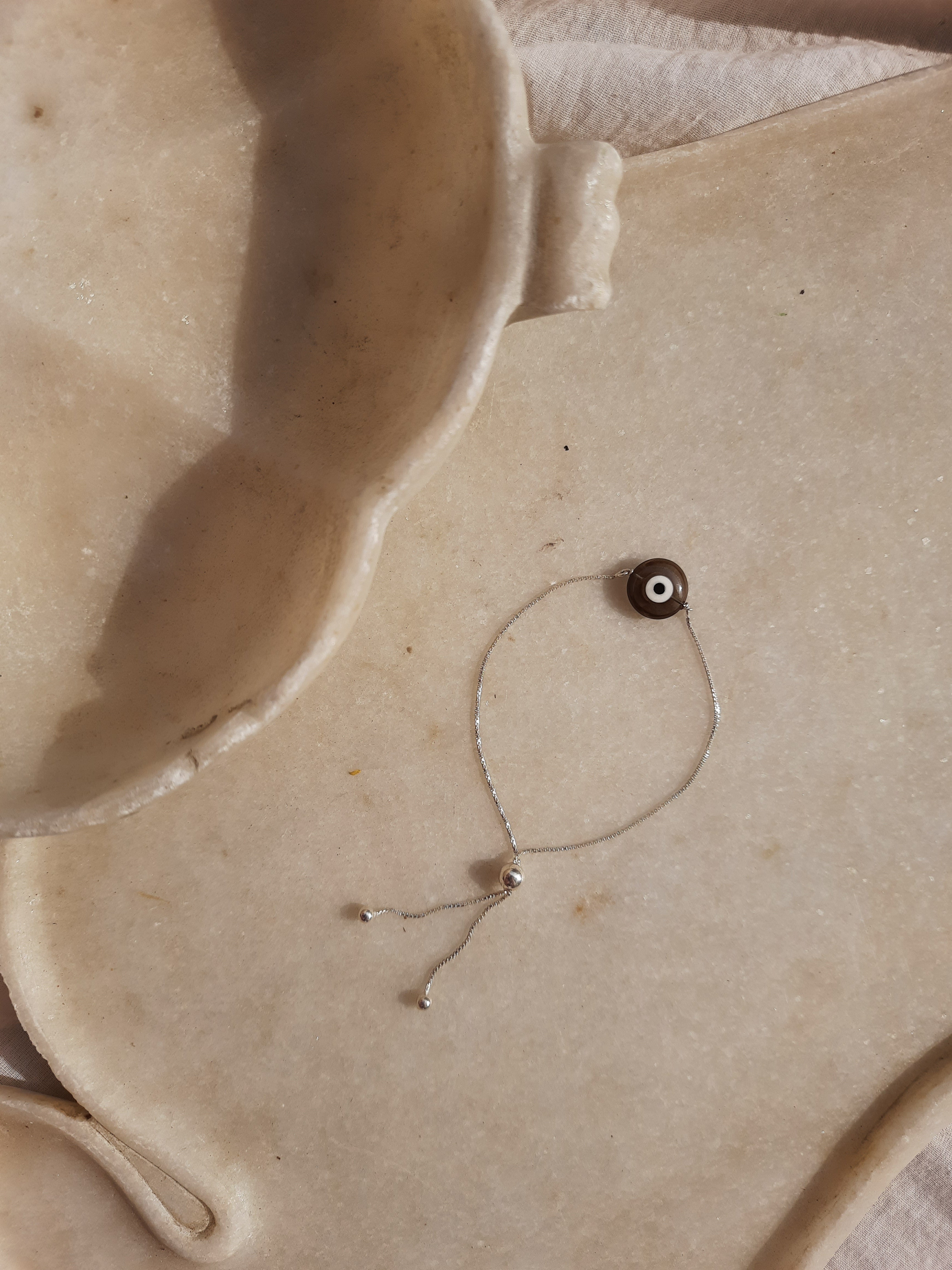 kayena - Smoky Quartz Evil Eye Bracelet