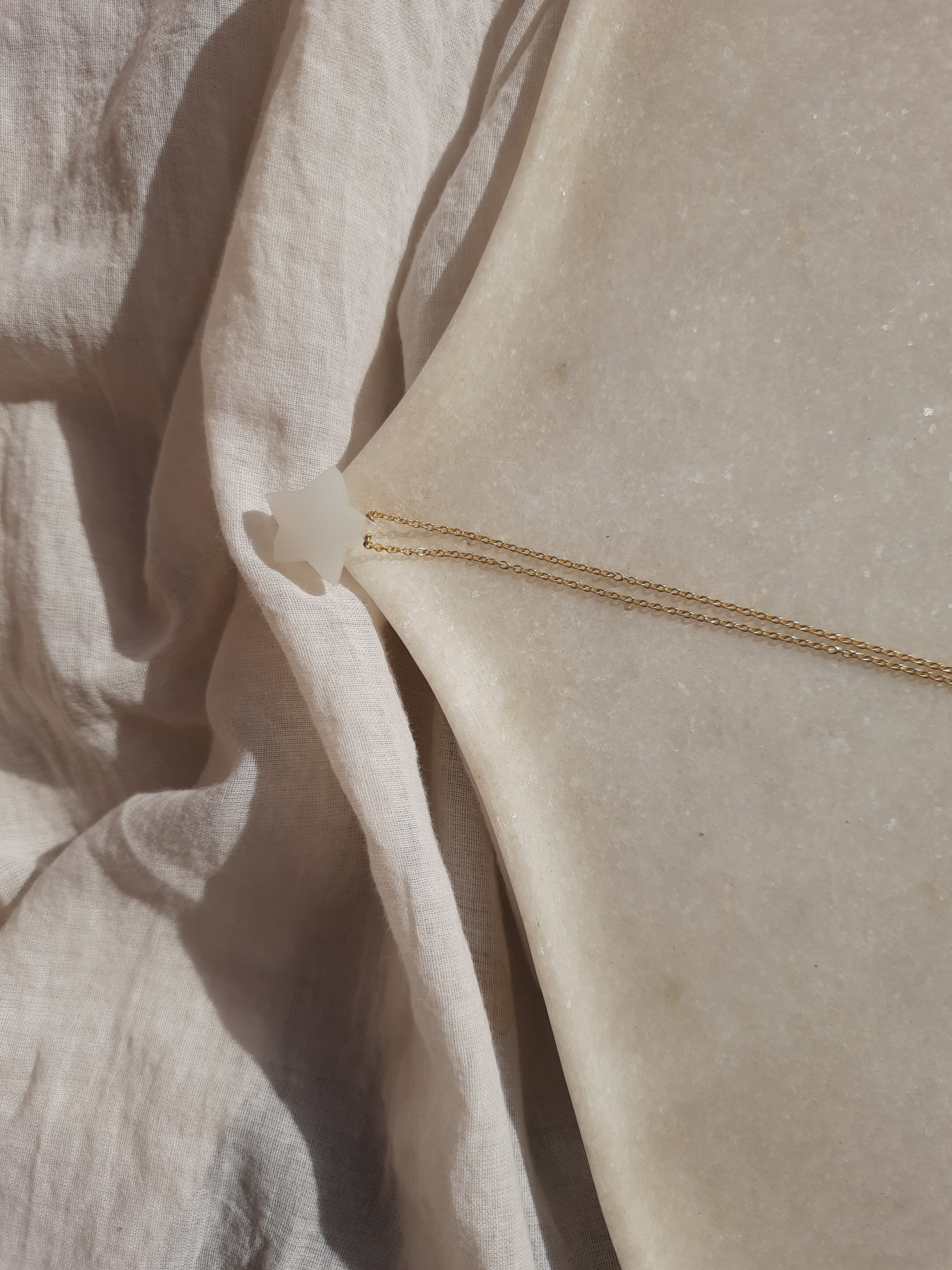 revati - White Moonstone Star Pendant