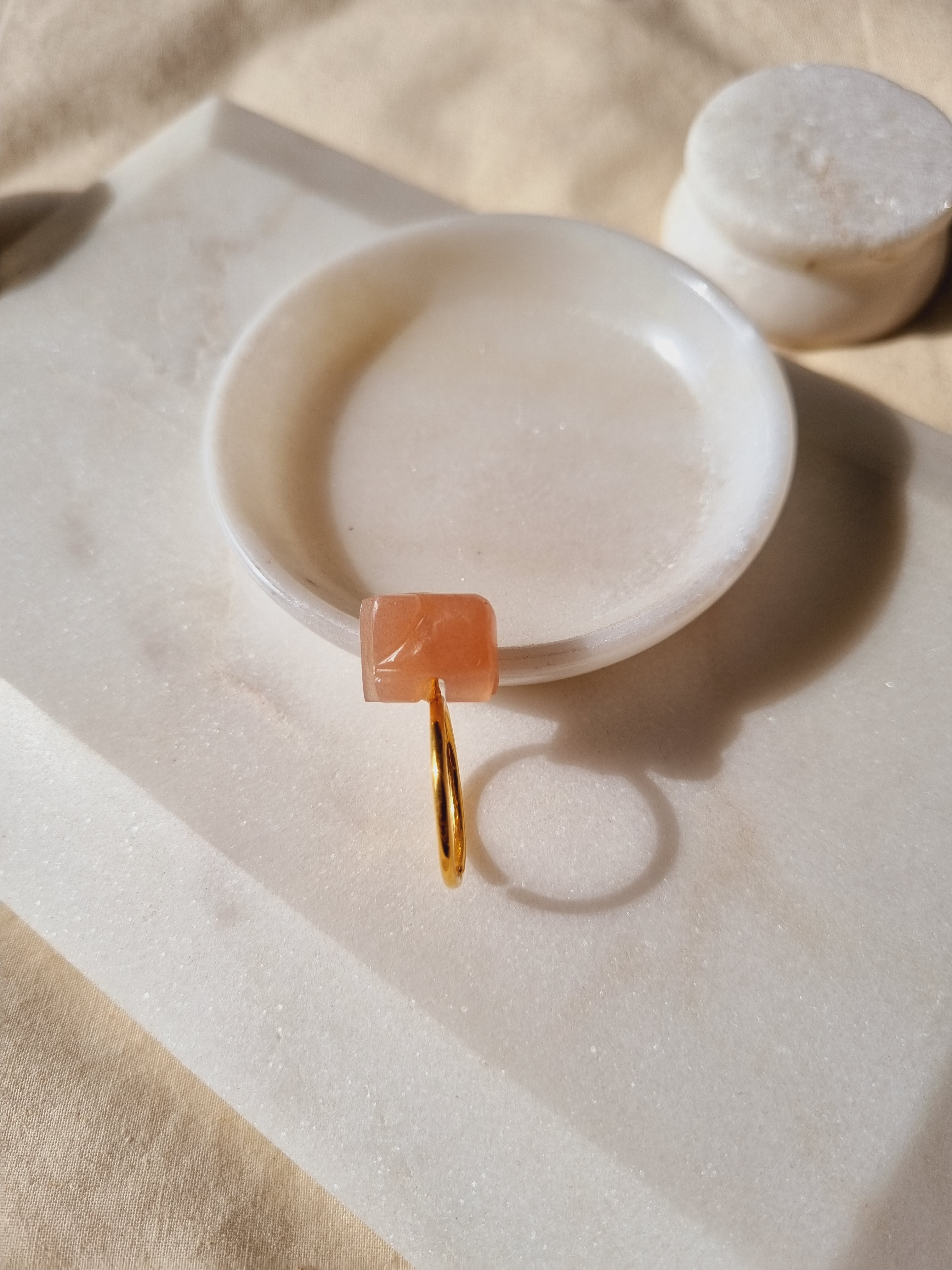 haati - Peach Moonstone Ring