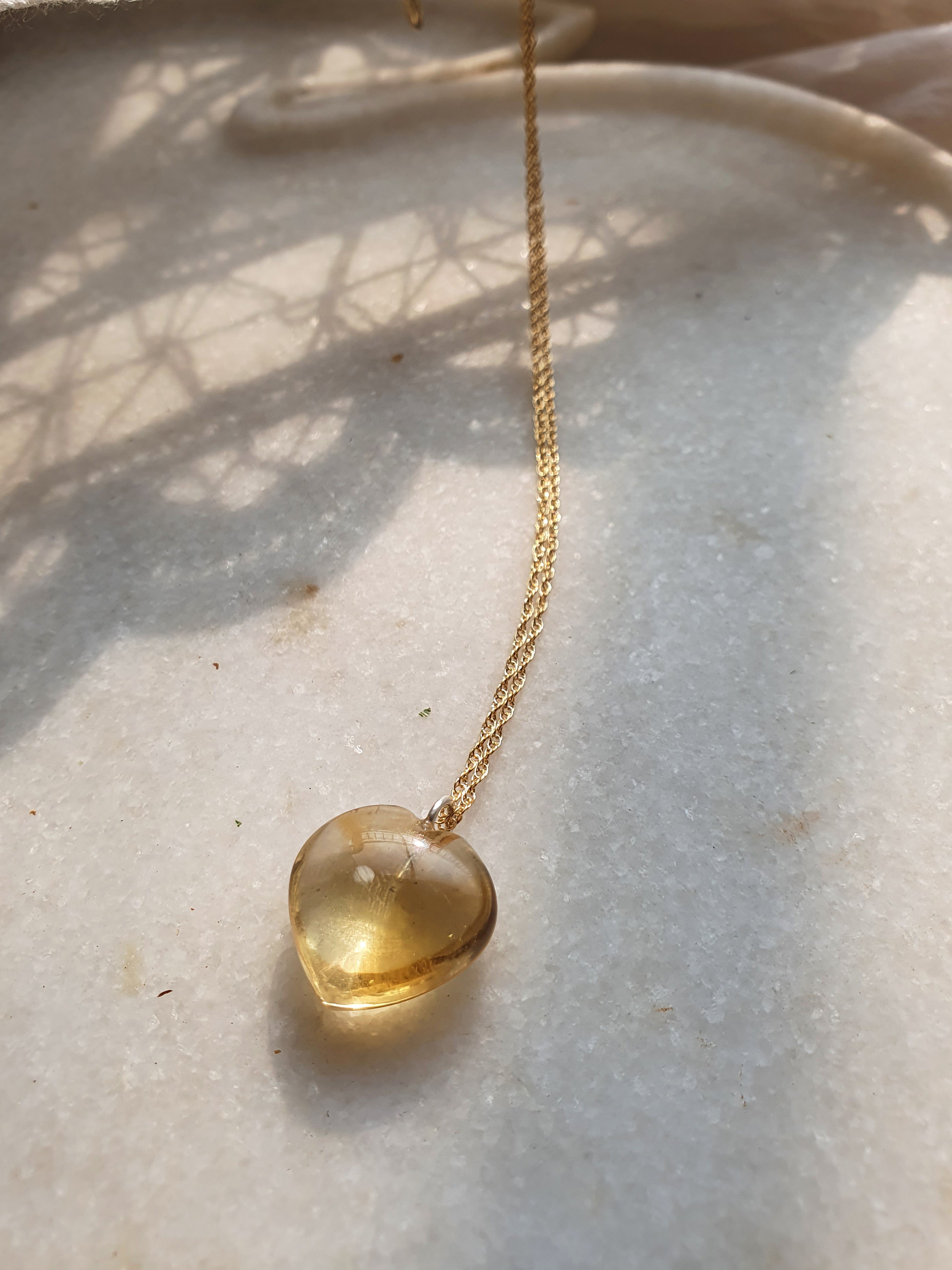 adya - Citrine Heart Pendant