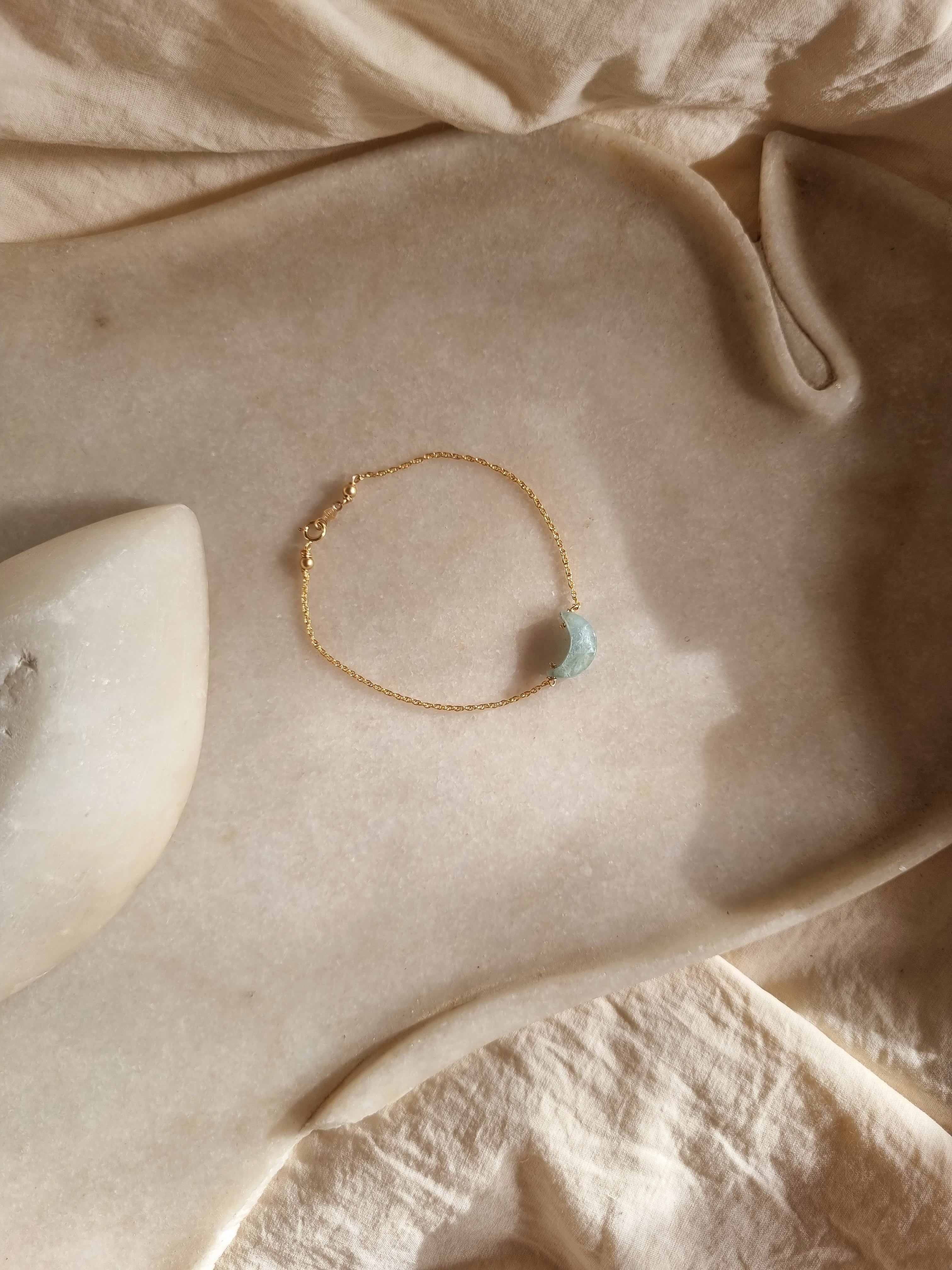 adhvaya - Aquamarine Luna Bracelet
