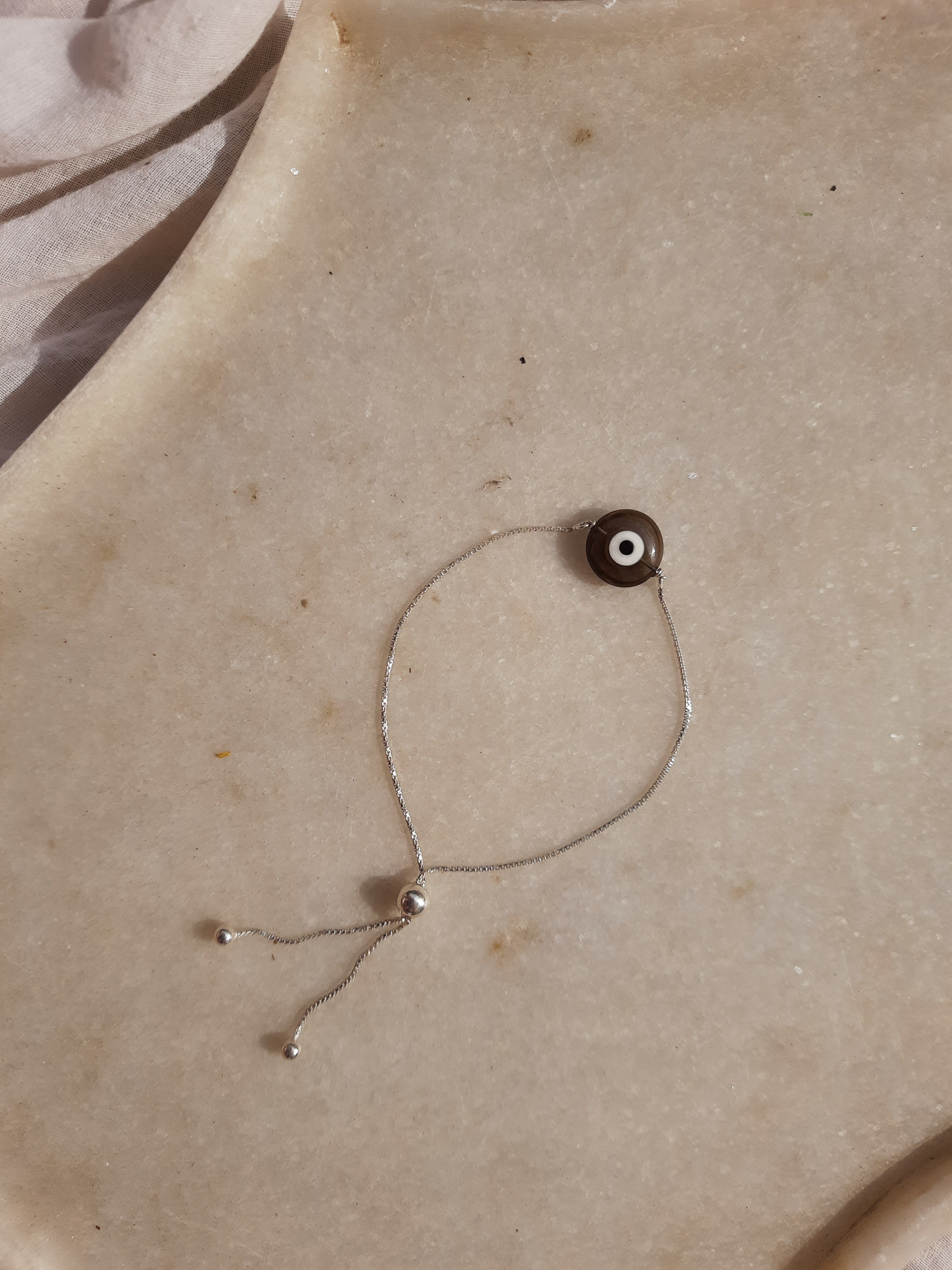 kayena - Smoky Quartz Evil Eye Bracelet