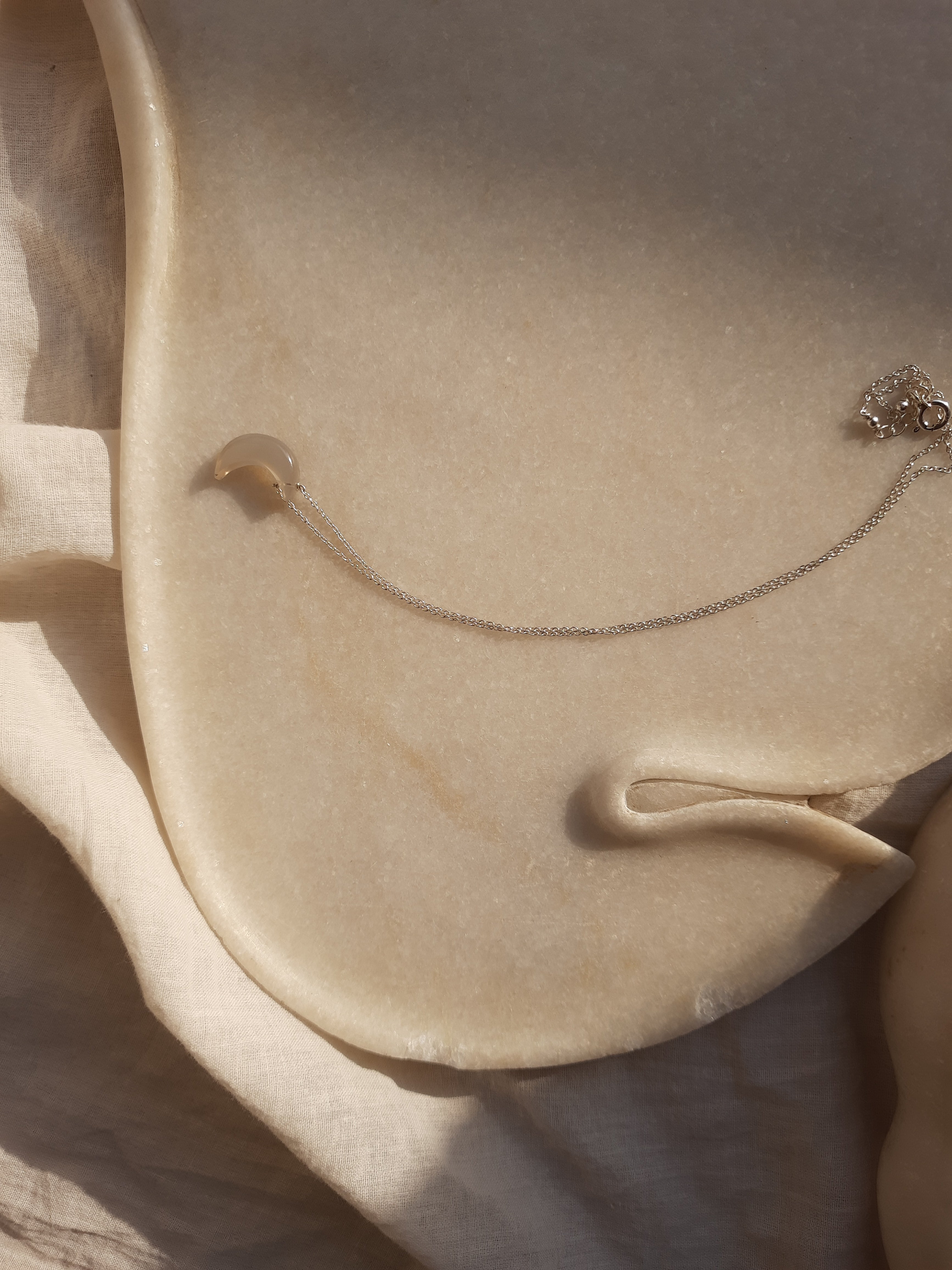 adhva - Grey Moonstone Luna Pendant