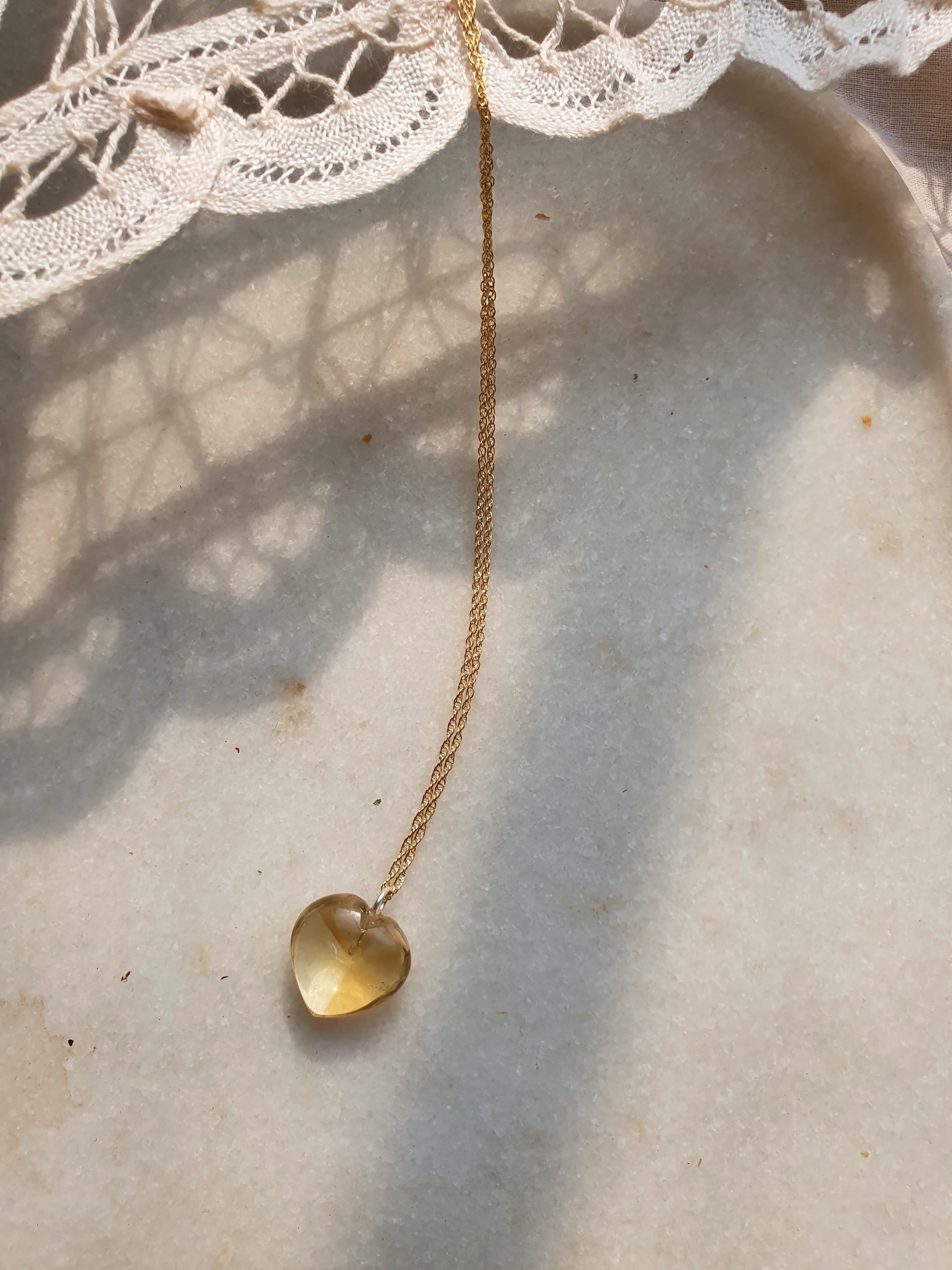adya - Citrine Heart Pendant
