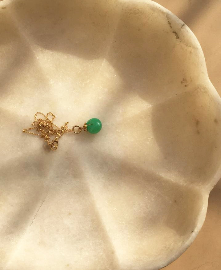dina - Chrysoprase Roundel Pendant