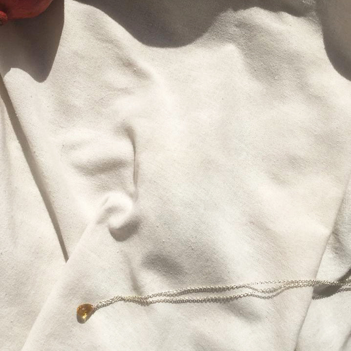 visno - Citrine Tear shaped Drop Pendant