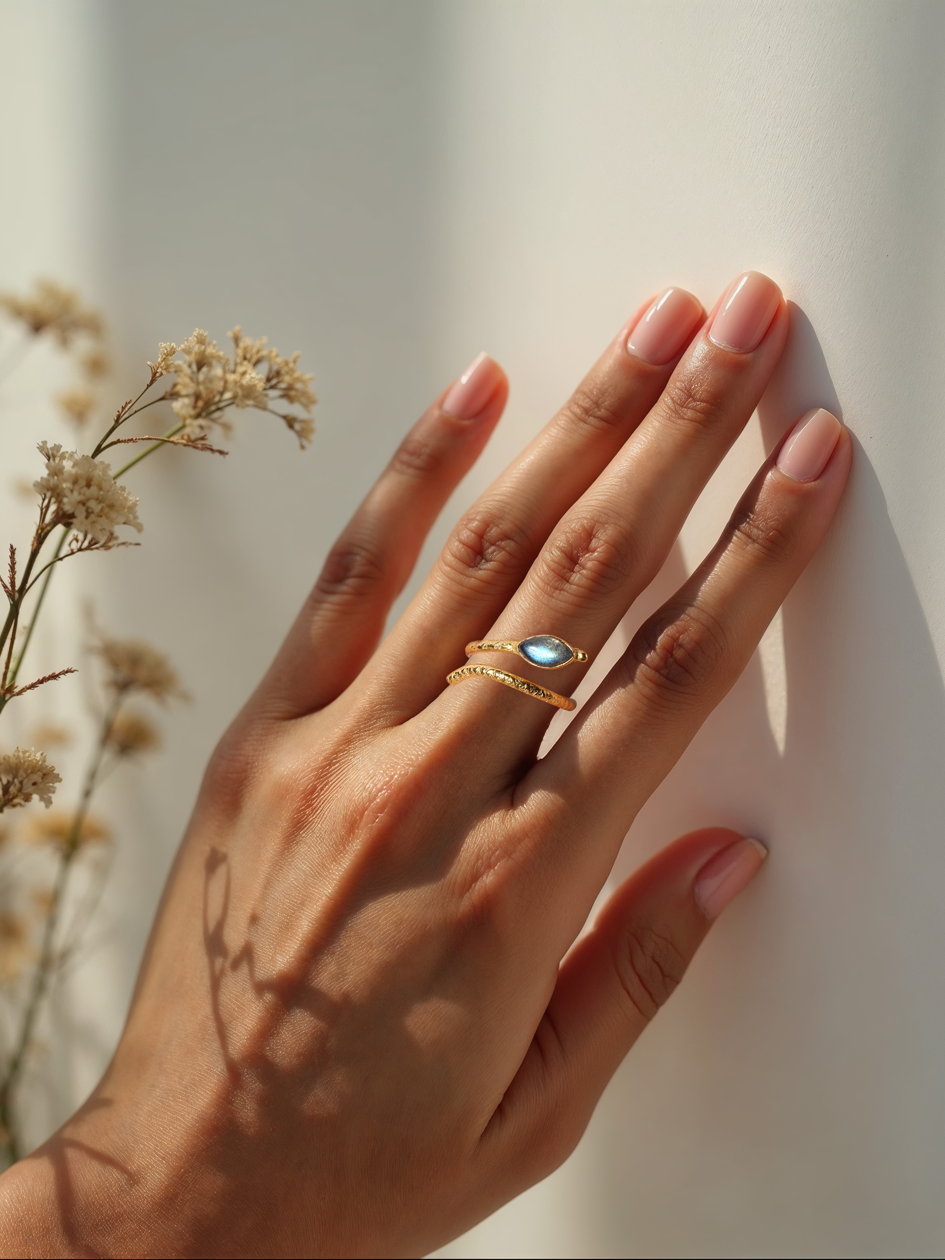 snake ring- Labradorite