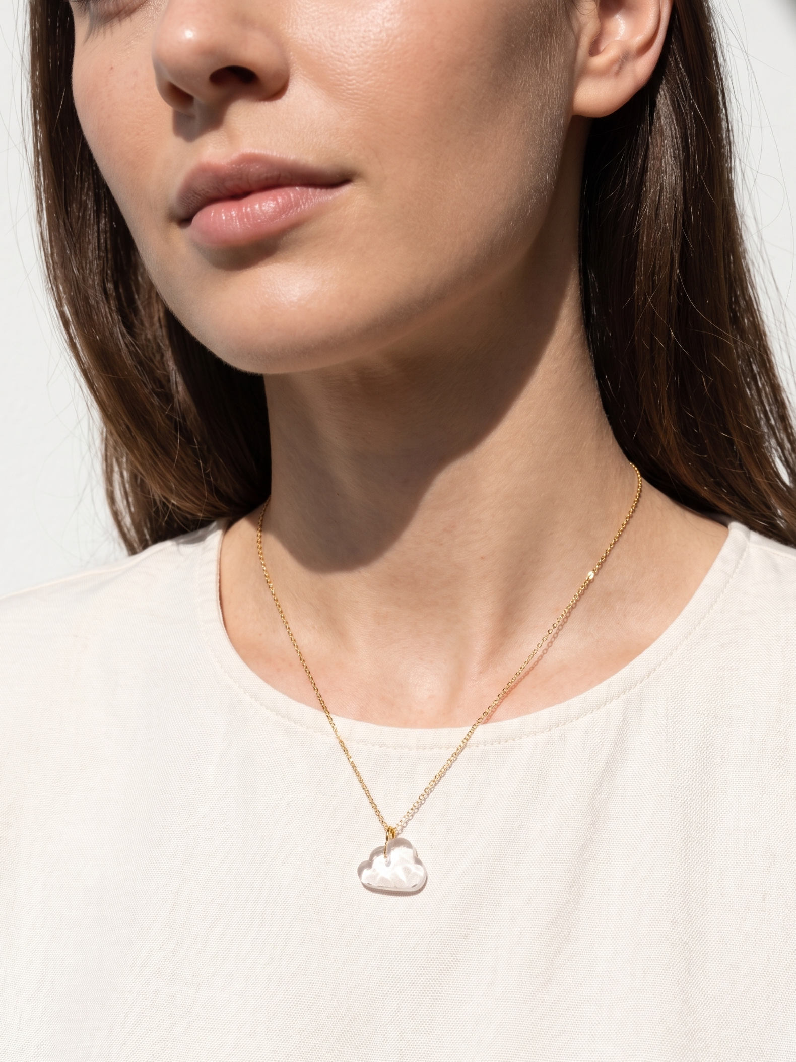 megh - Rose Quartz Cloud Pendant