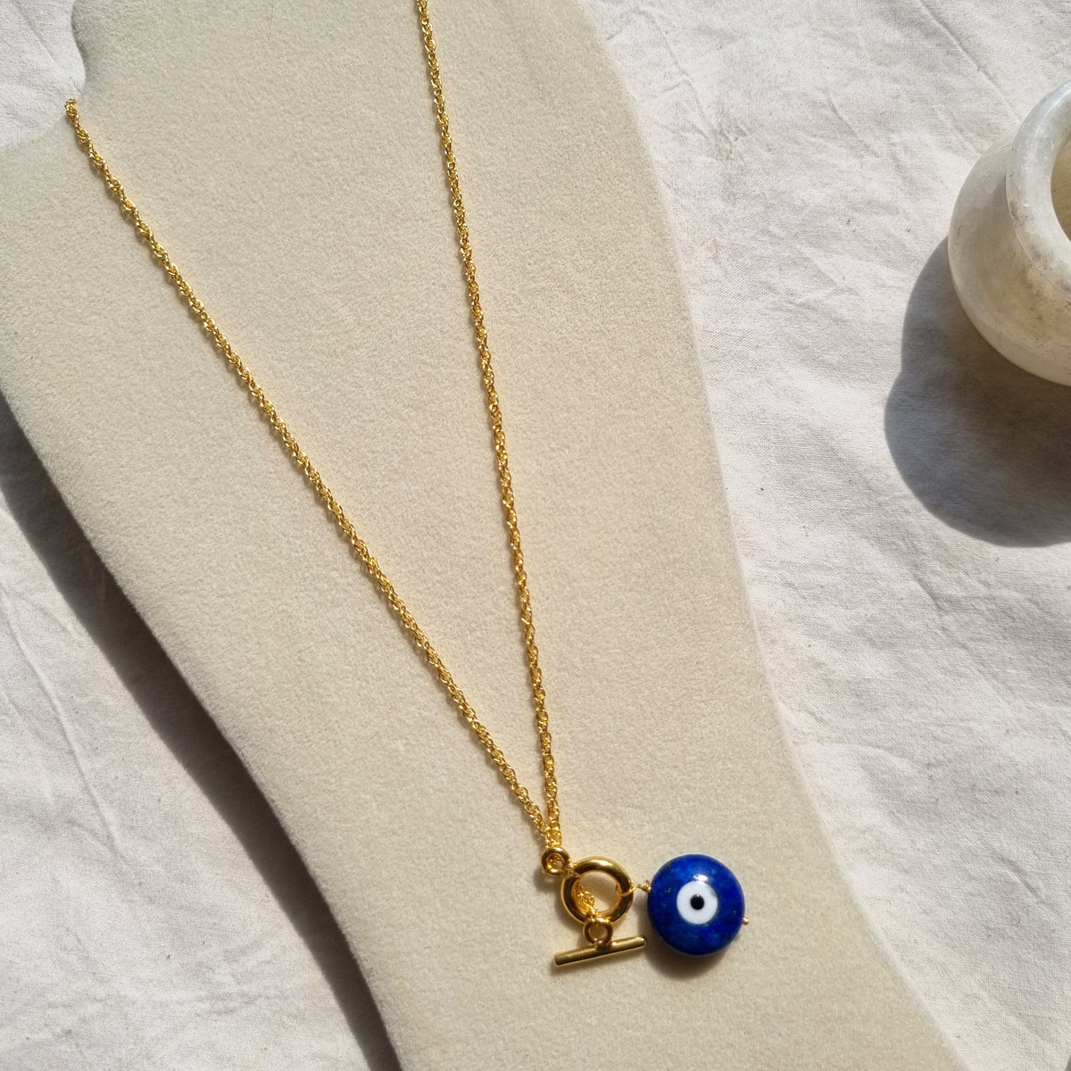 Turquoise Greek Eye Pendant Turquoise Evil Eye Necklace