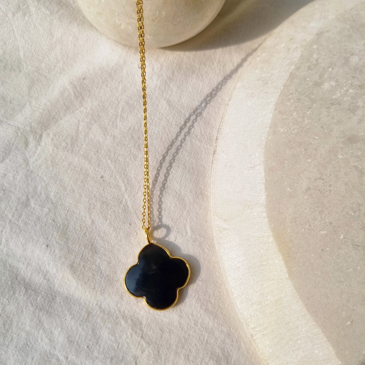 Black Onyxhalf moon toggle pendant necklace silver chain for women