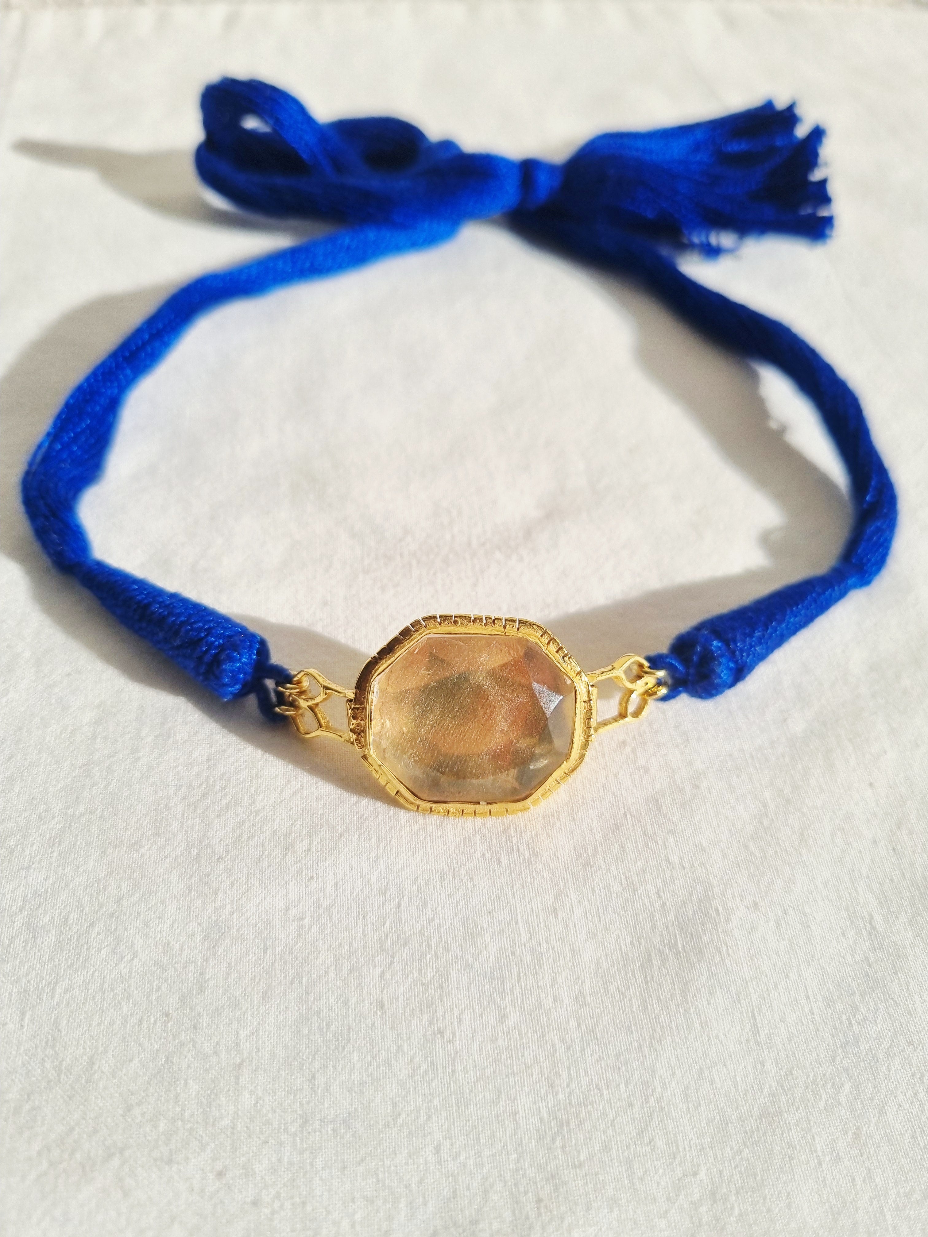 reva - Jasmine's Clear Quartz Choker in Blue