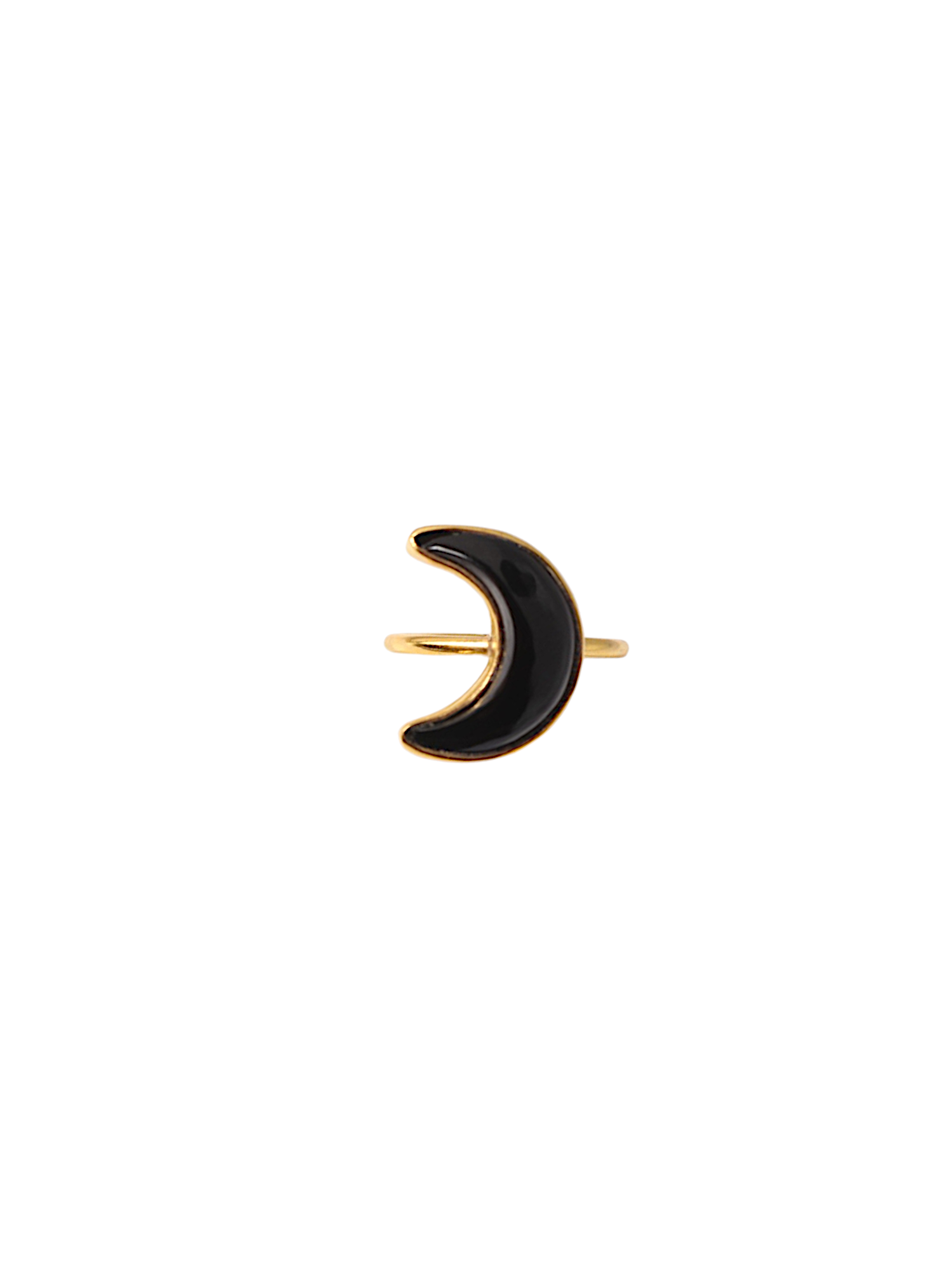 chandra - Black Onyx Luna Ring