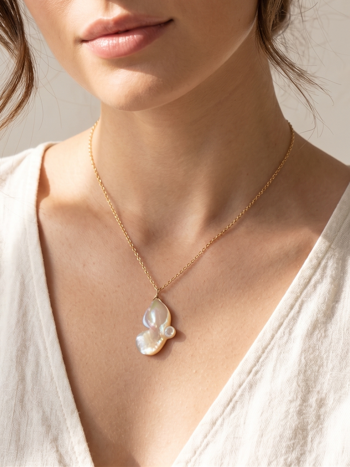 aroha- Mother of Pearl Butterfly Pendant