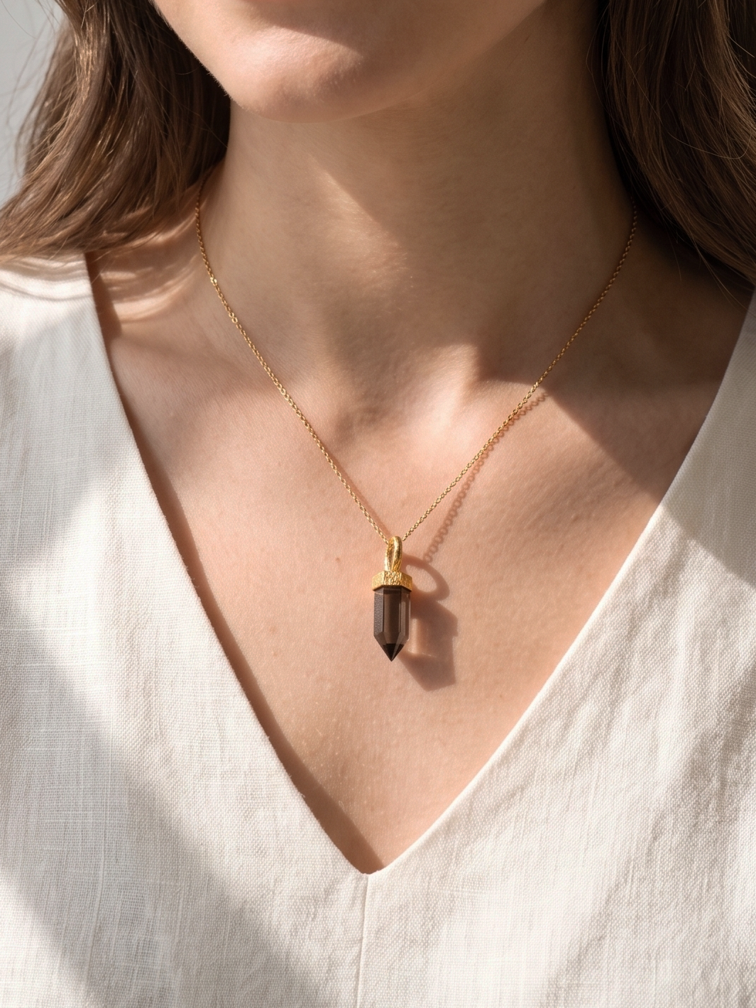 vira - Smoky Quartz Arrow Pendant