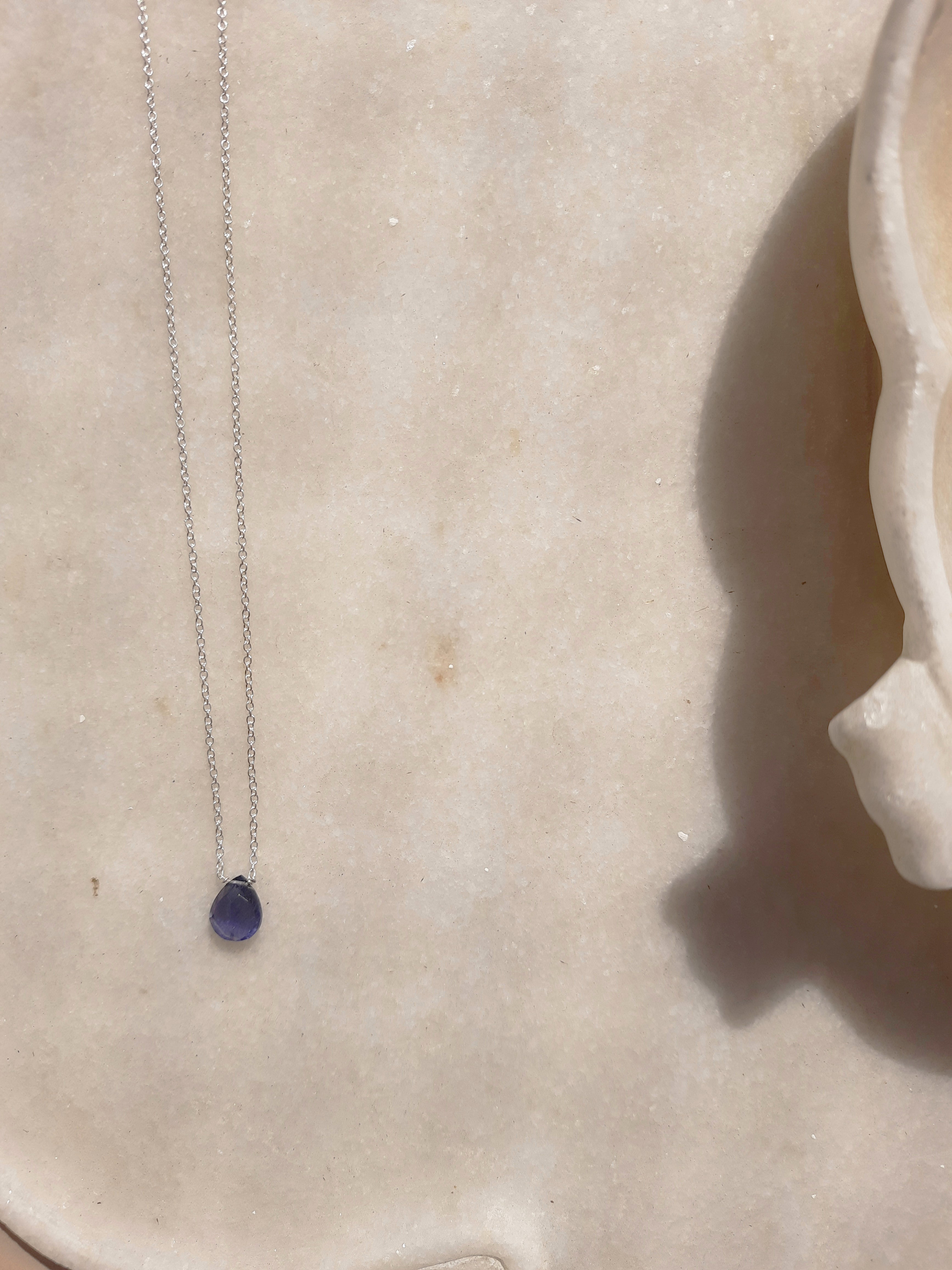 iyate - Iolite Almond Shaped Drop Pendant