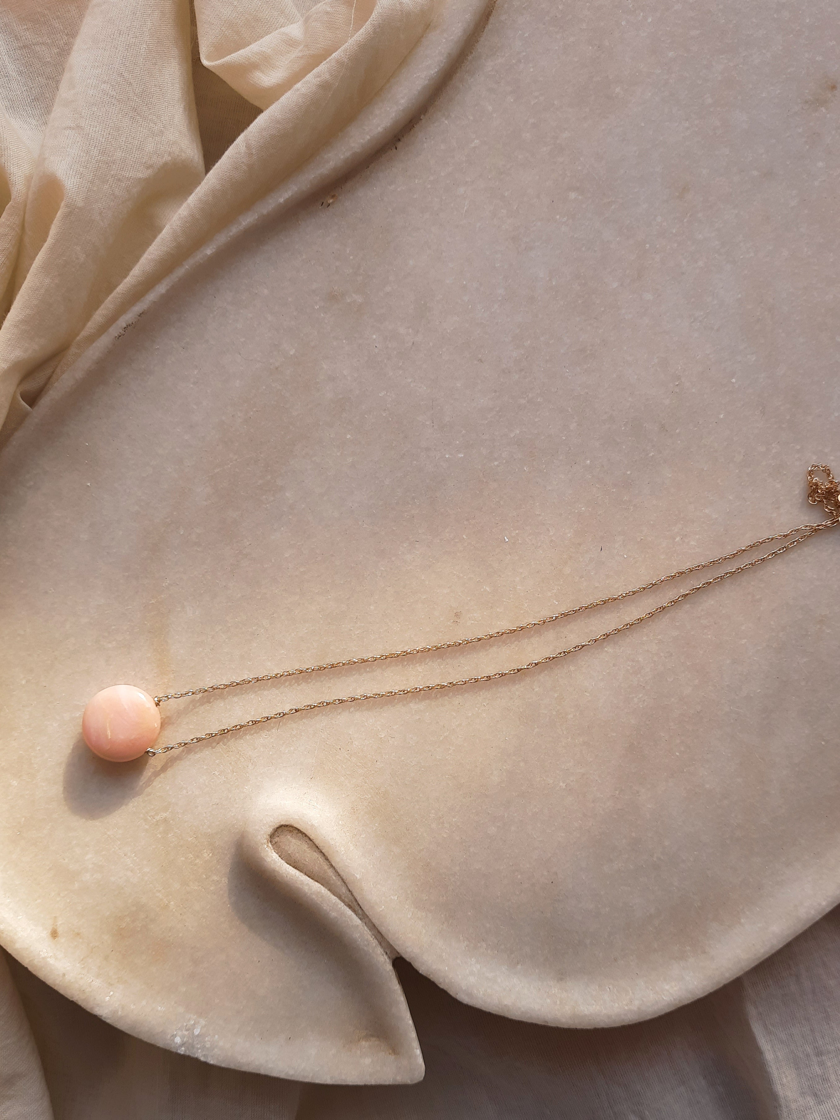 vyaas - Pink Opal Coin Pendant