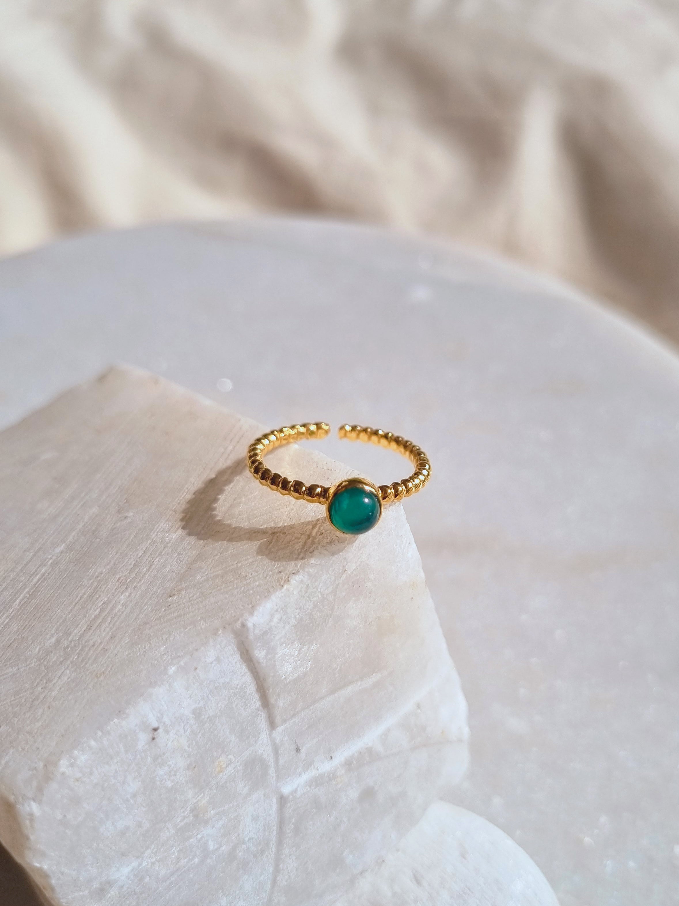sukra - Green Onyx Venus Ring
