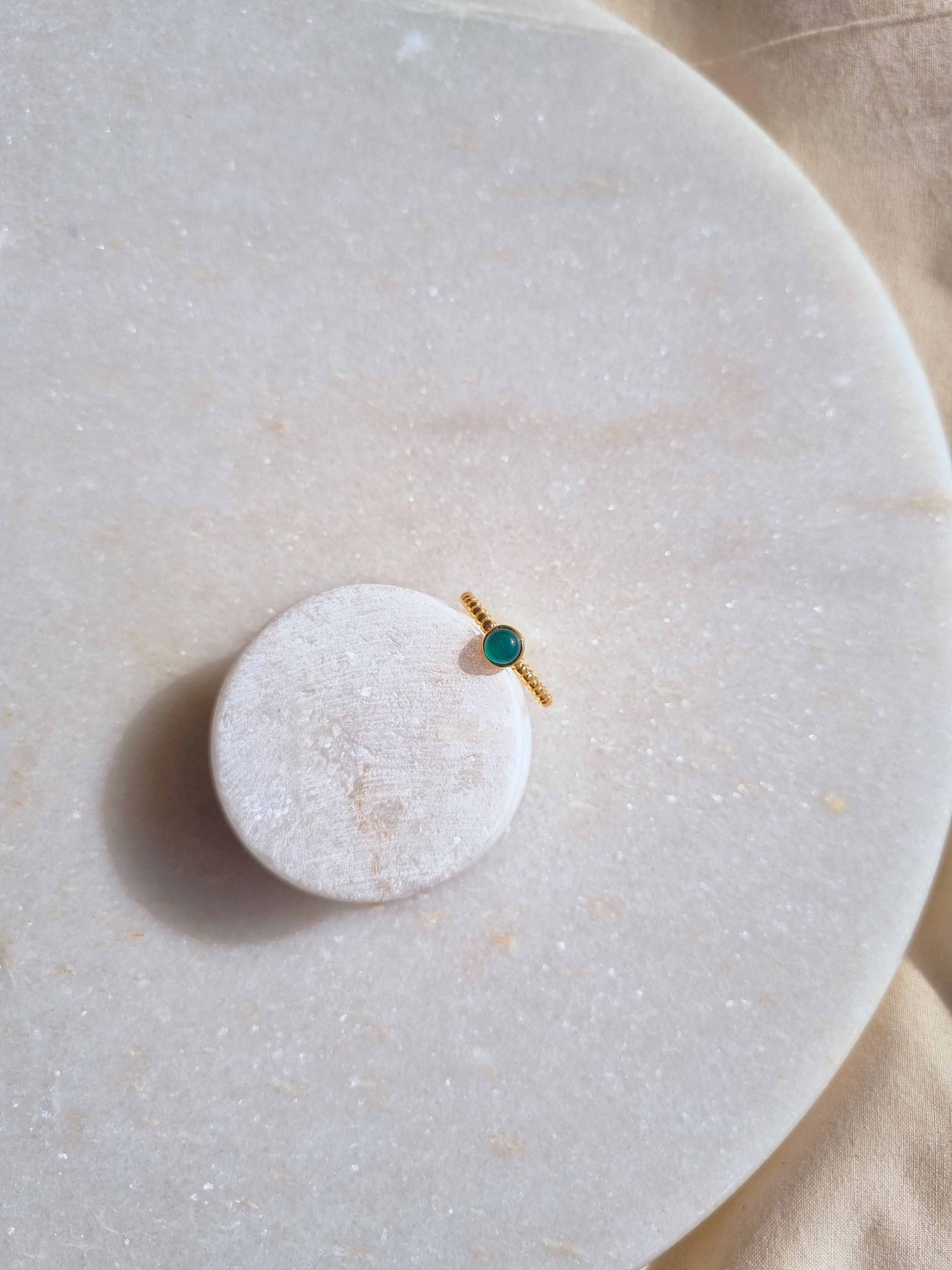sukra - Green Onyx Venus Ring