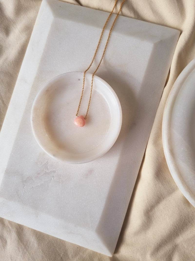 séte - Pink Opal Heart Shaped Drop