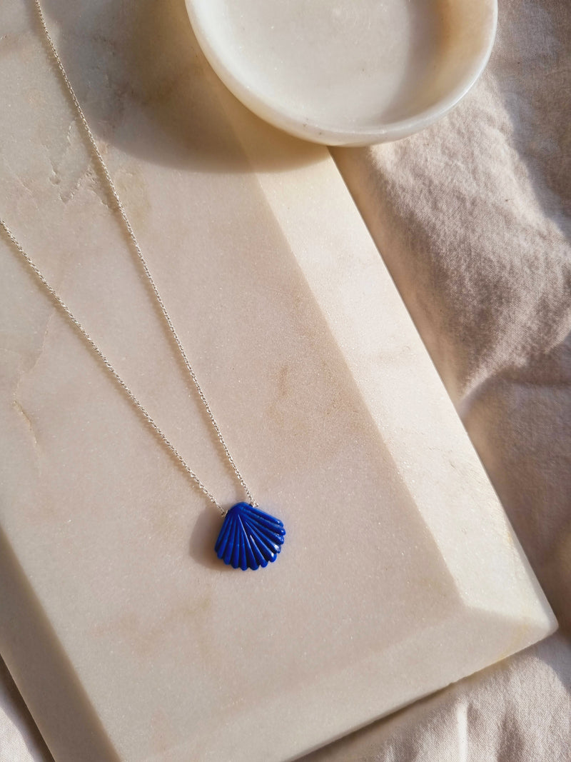 sankha - Lapis Lazuli Shell Pendant