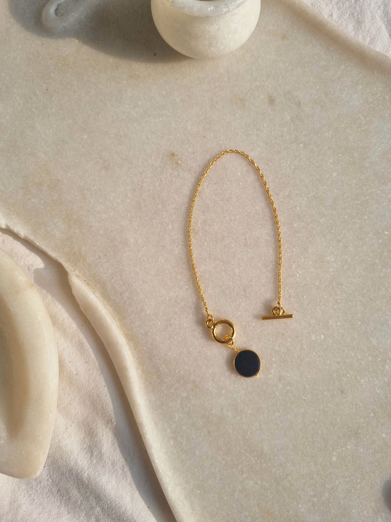 háas - Black Onyx Round Toggle Bracelet