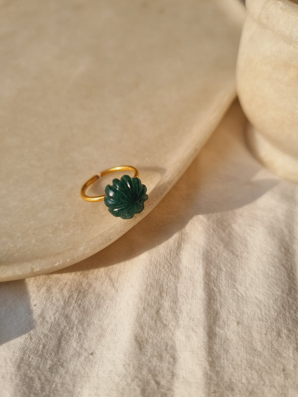 kaling - Green Aventurine Melon Ring