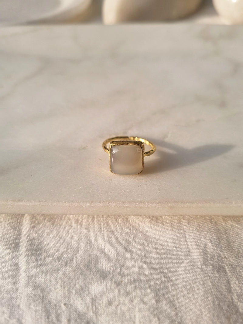 Mother of Pearl Square Bronze Ring – Barse Jewelry