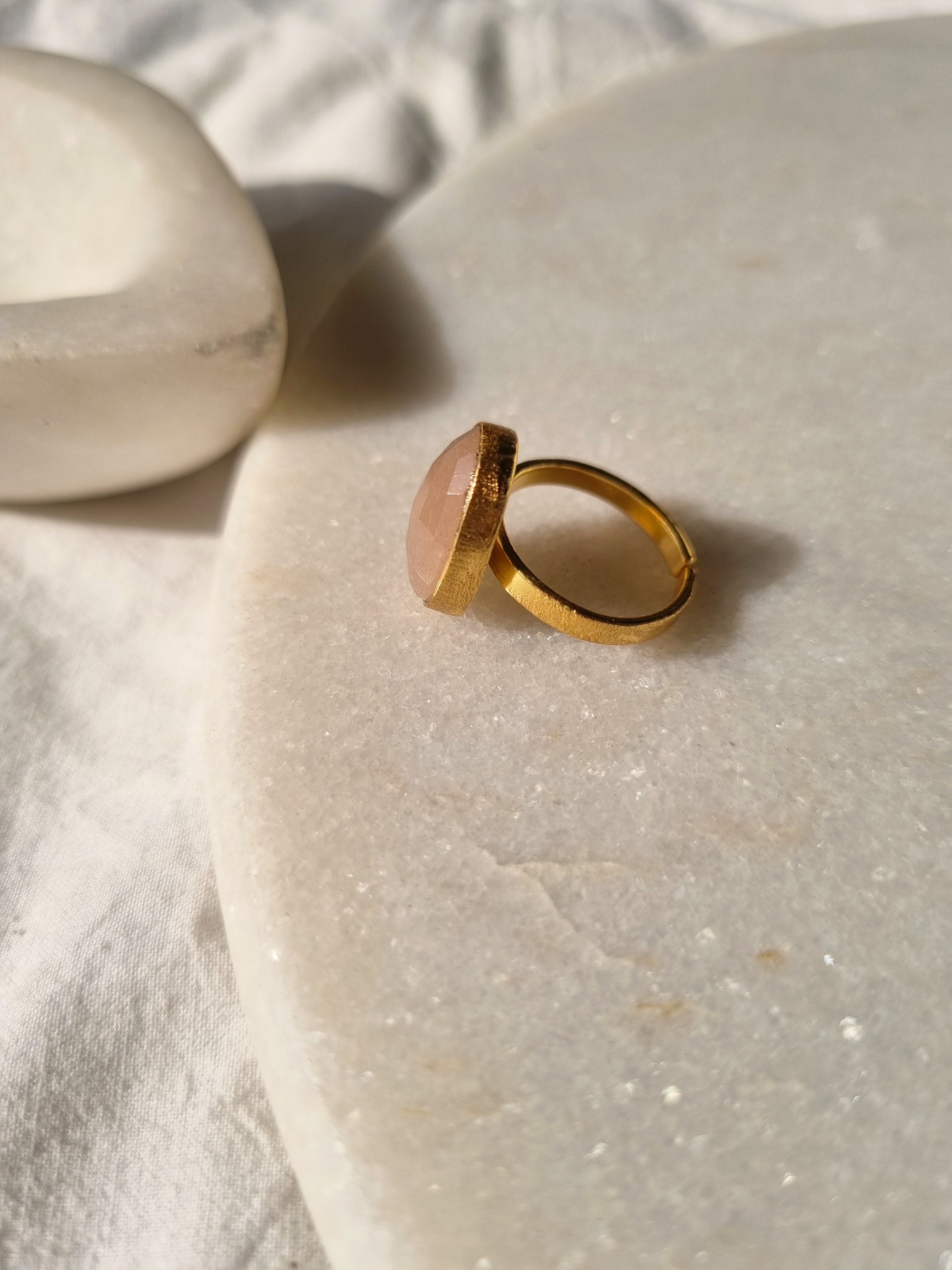 Pink tourmaline and moonstone gemstone gold top hoop earrings