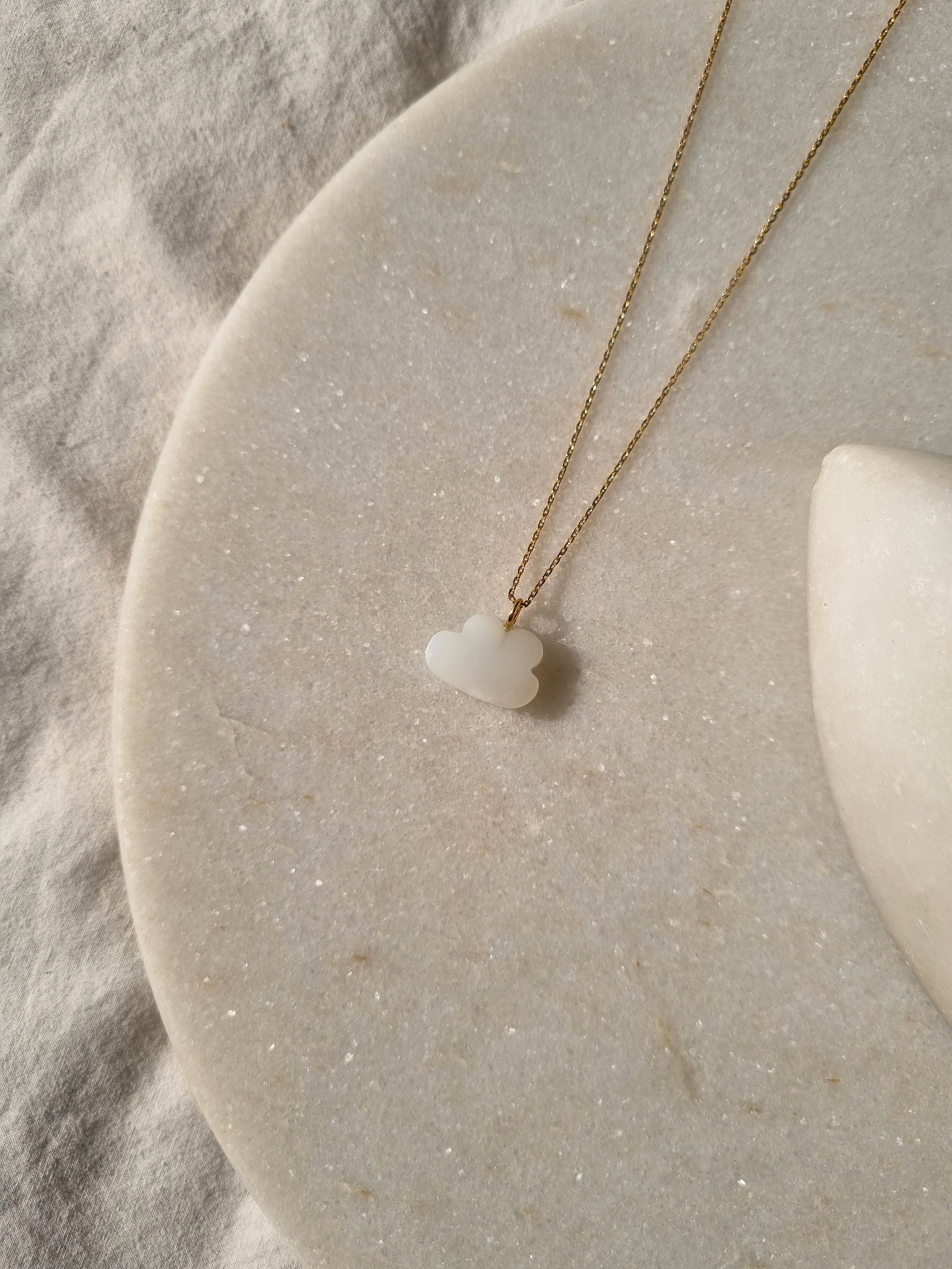 megh - White Moonstone Cloud Pendant