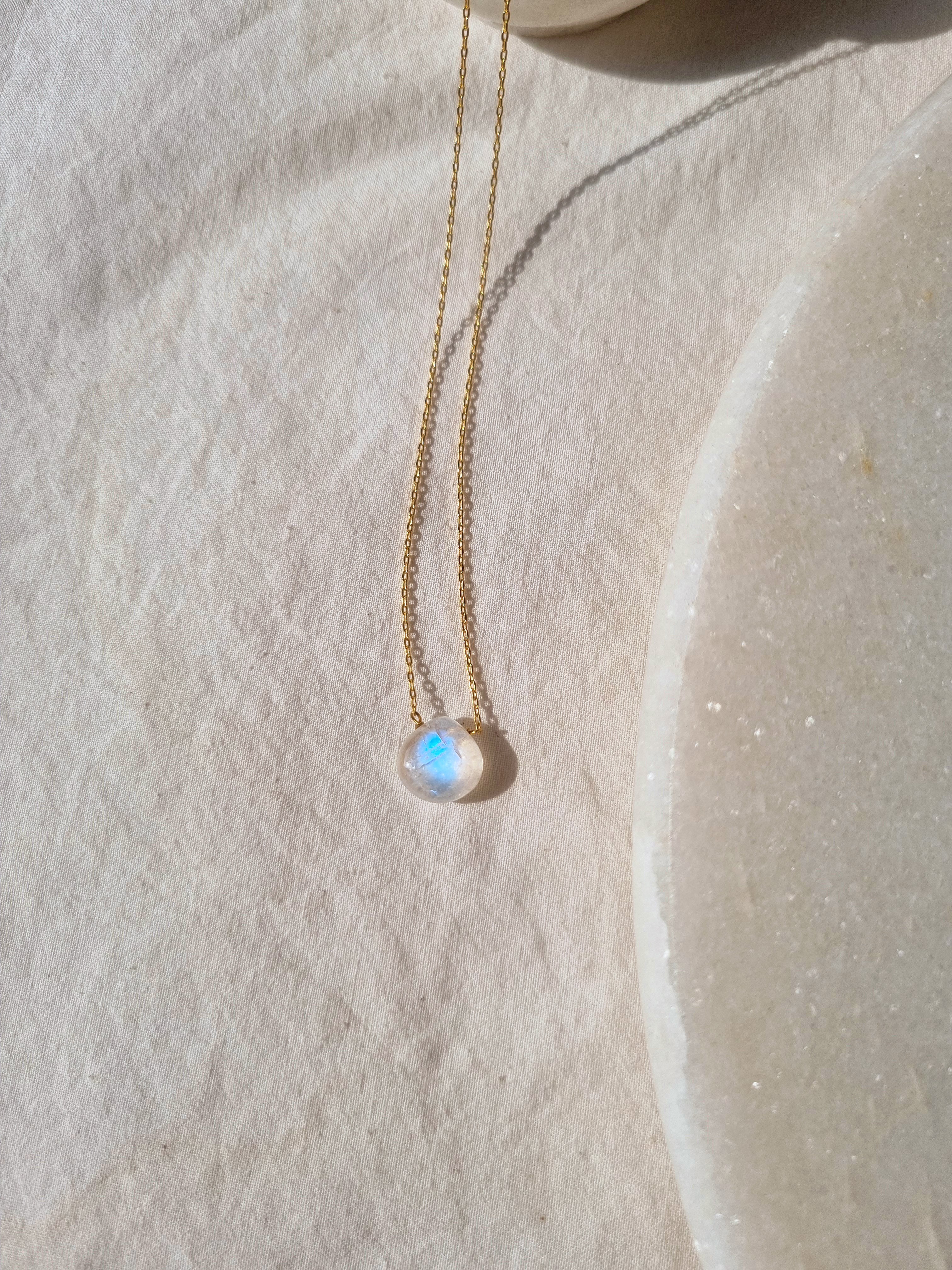 vyam - Rainbow Moonstone Heart Shaped Drop Pendant