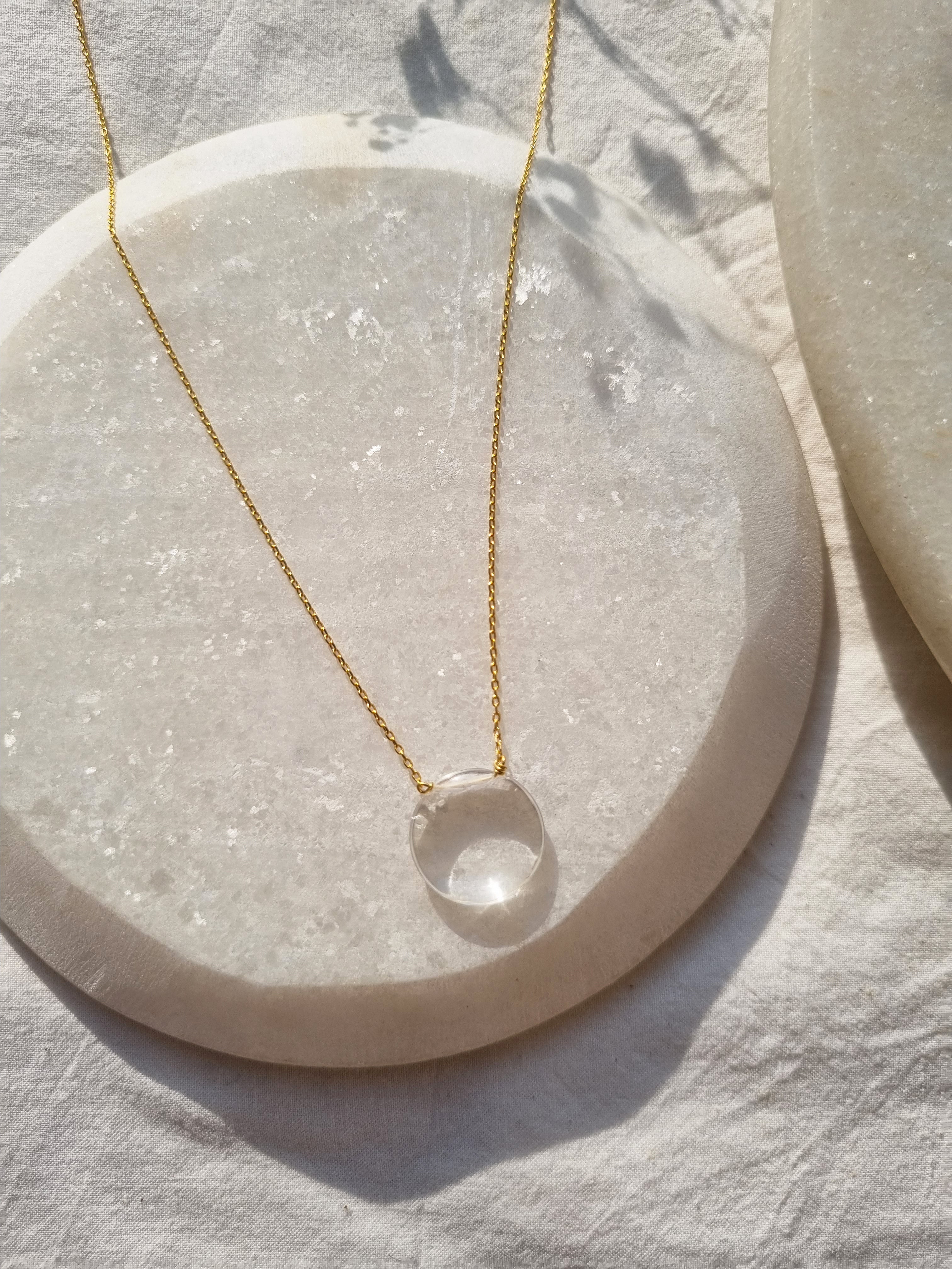 vyaas - Clear Quartz Coin Pendant