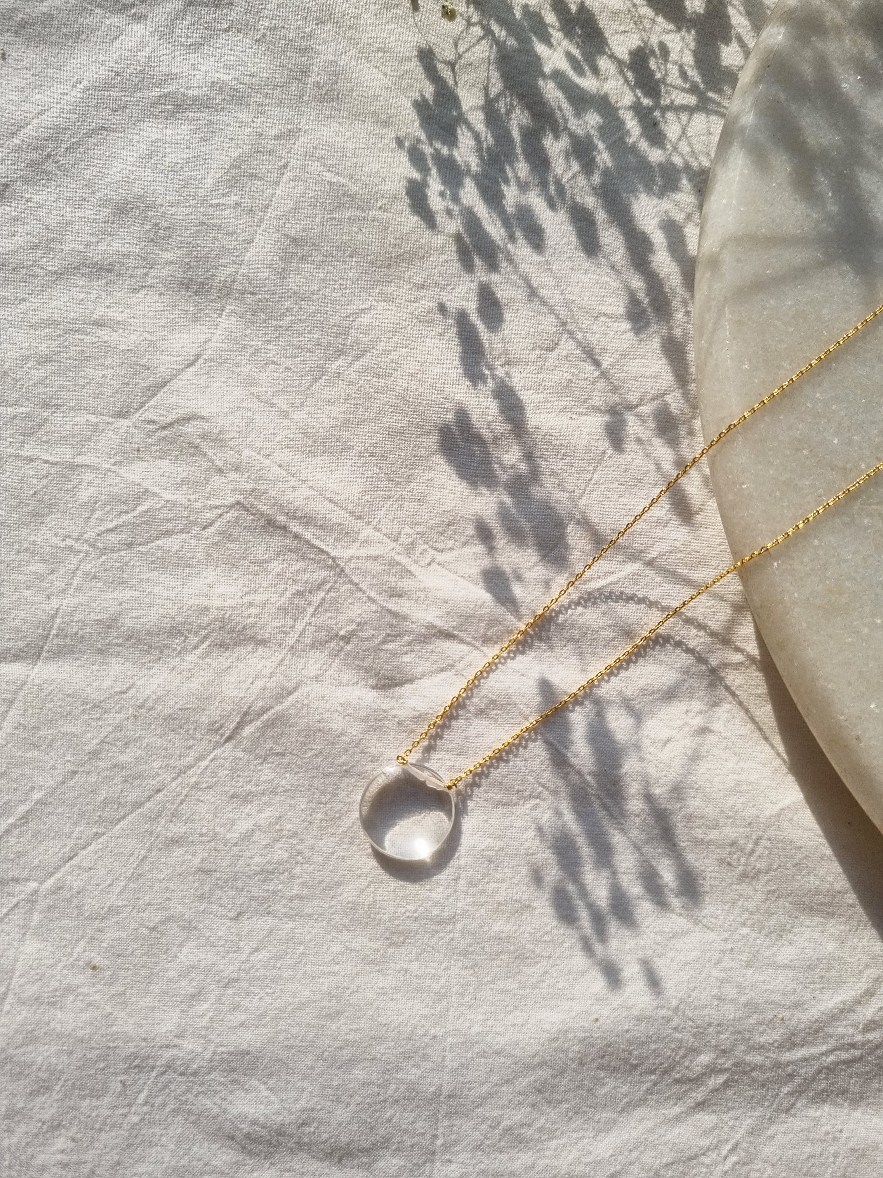 vyaas - Clear Quartz Coin Pendant