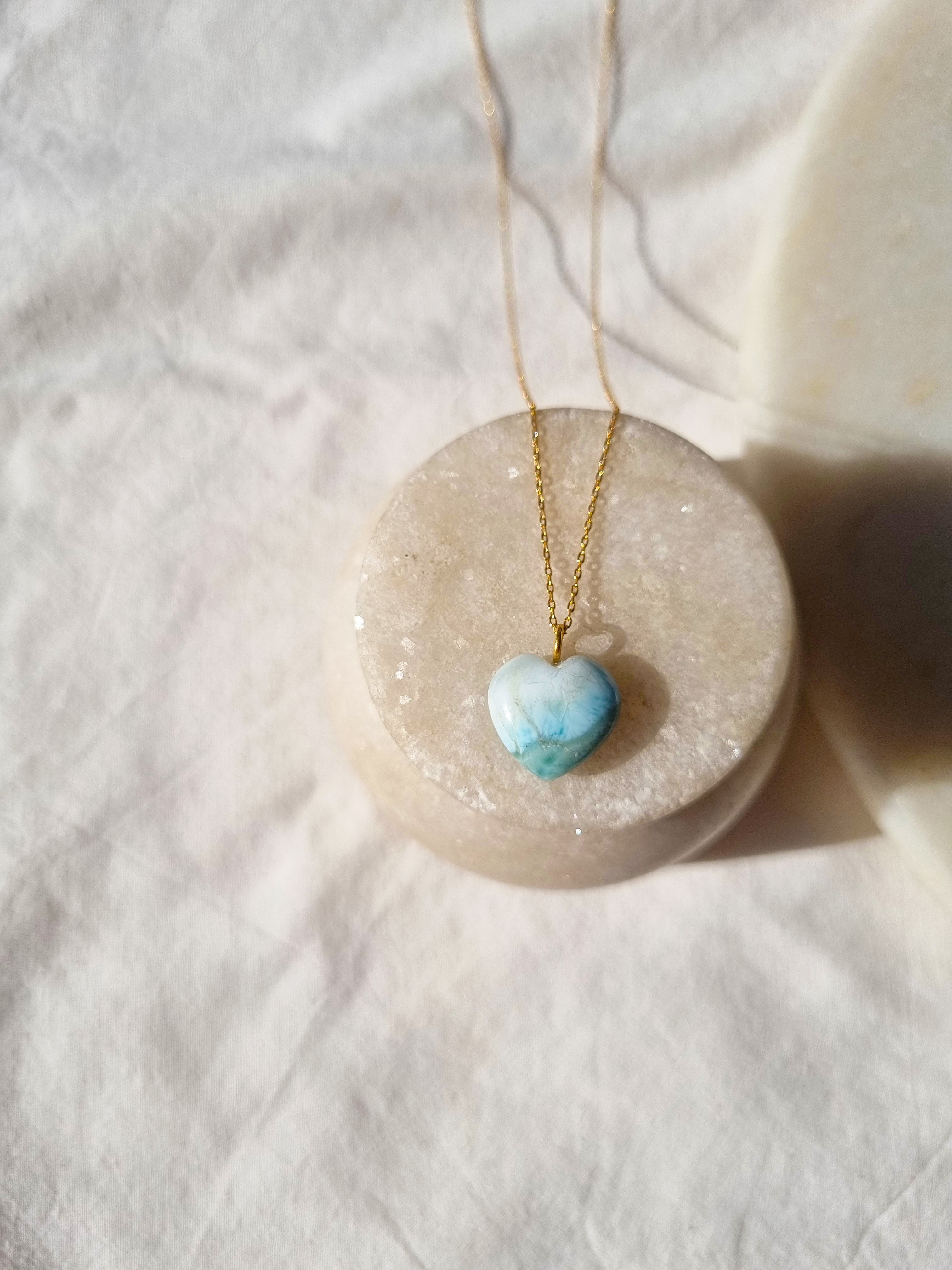 adya - Larimar Heart Pendant