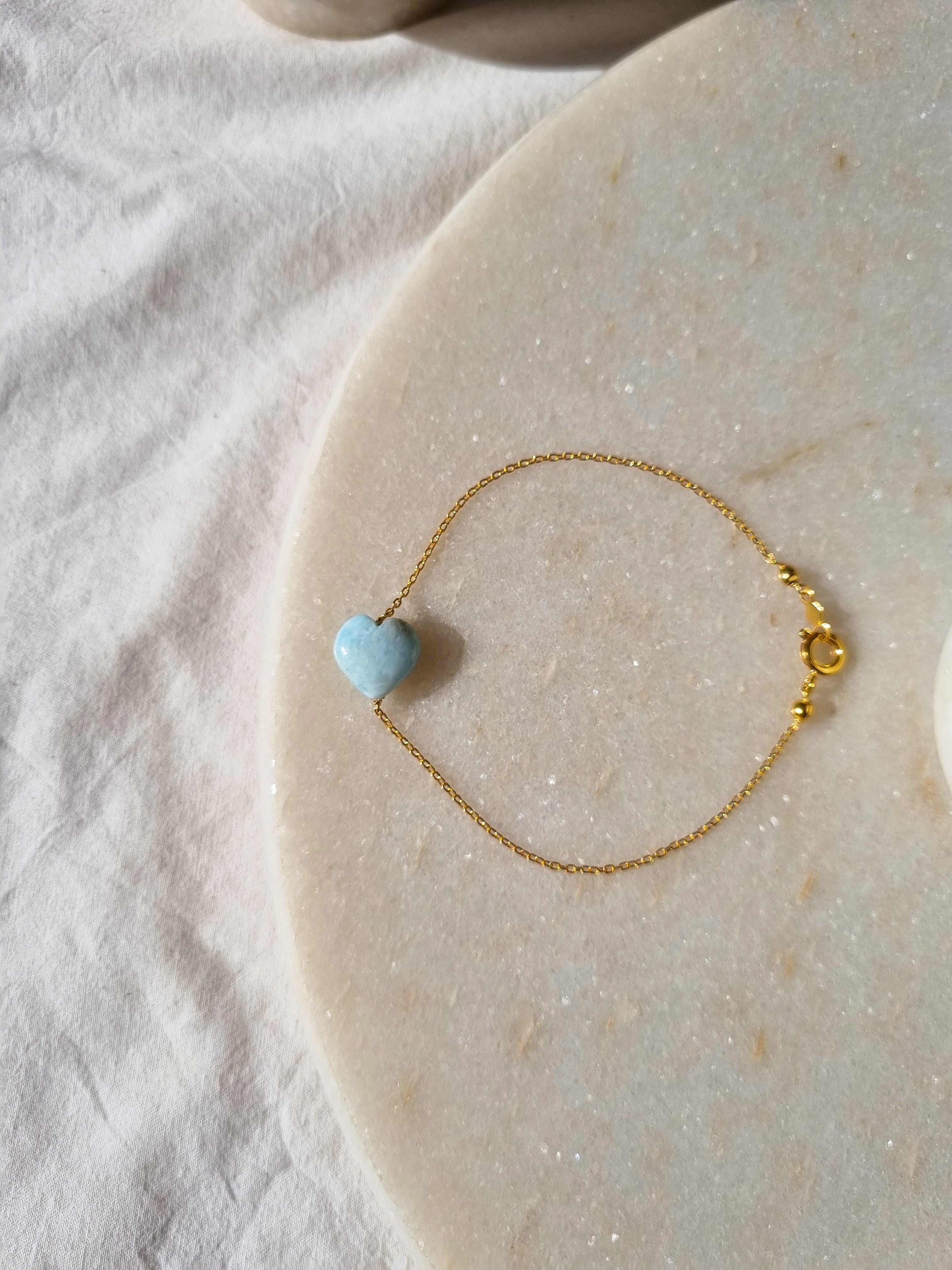 kauri - Larimar Heart Bracelet