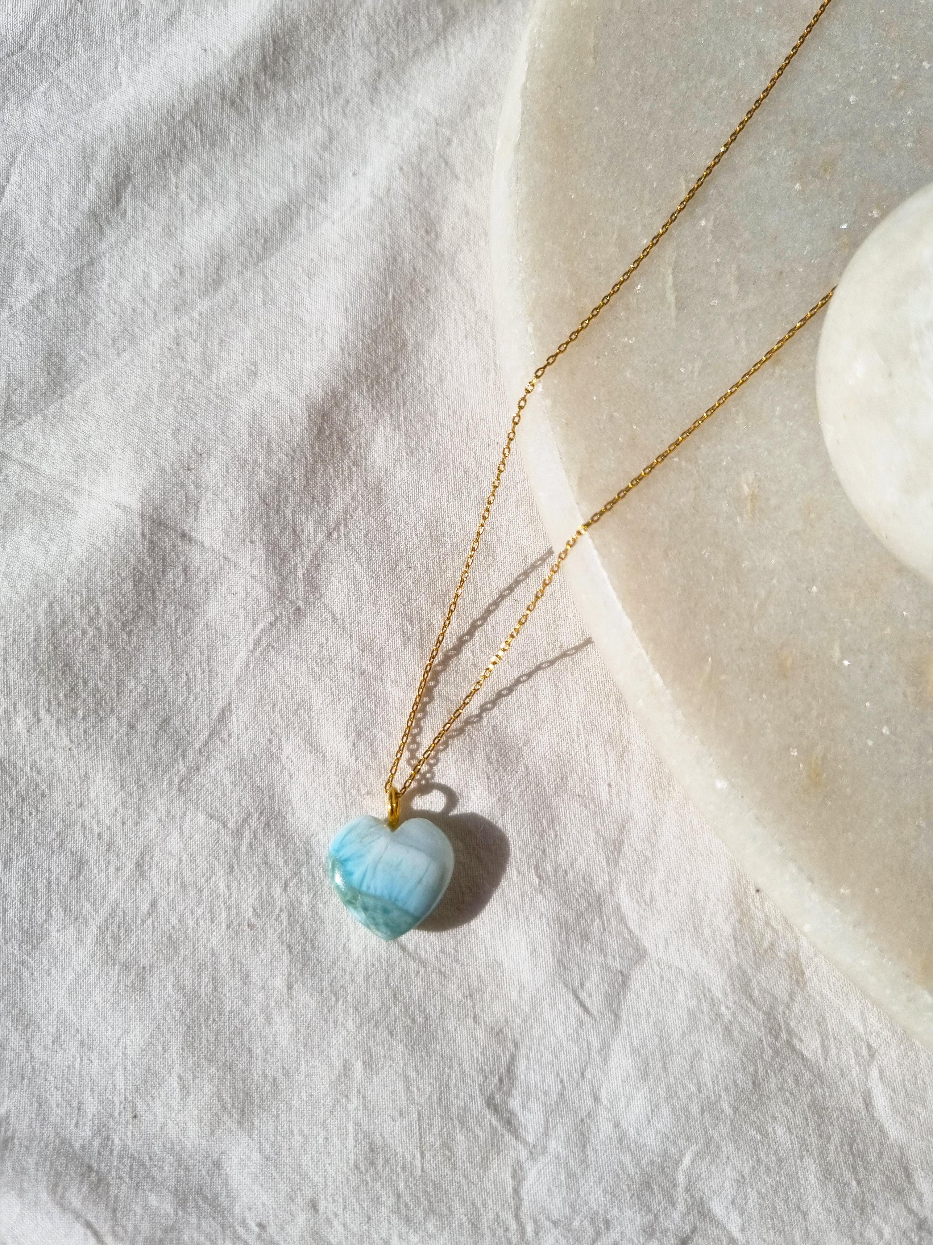 adya - Larimar Heart Pendant