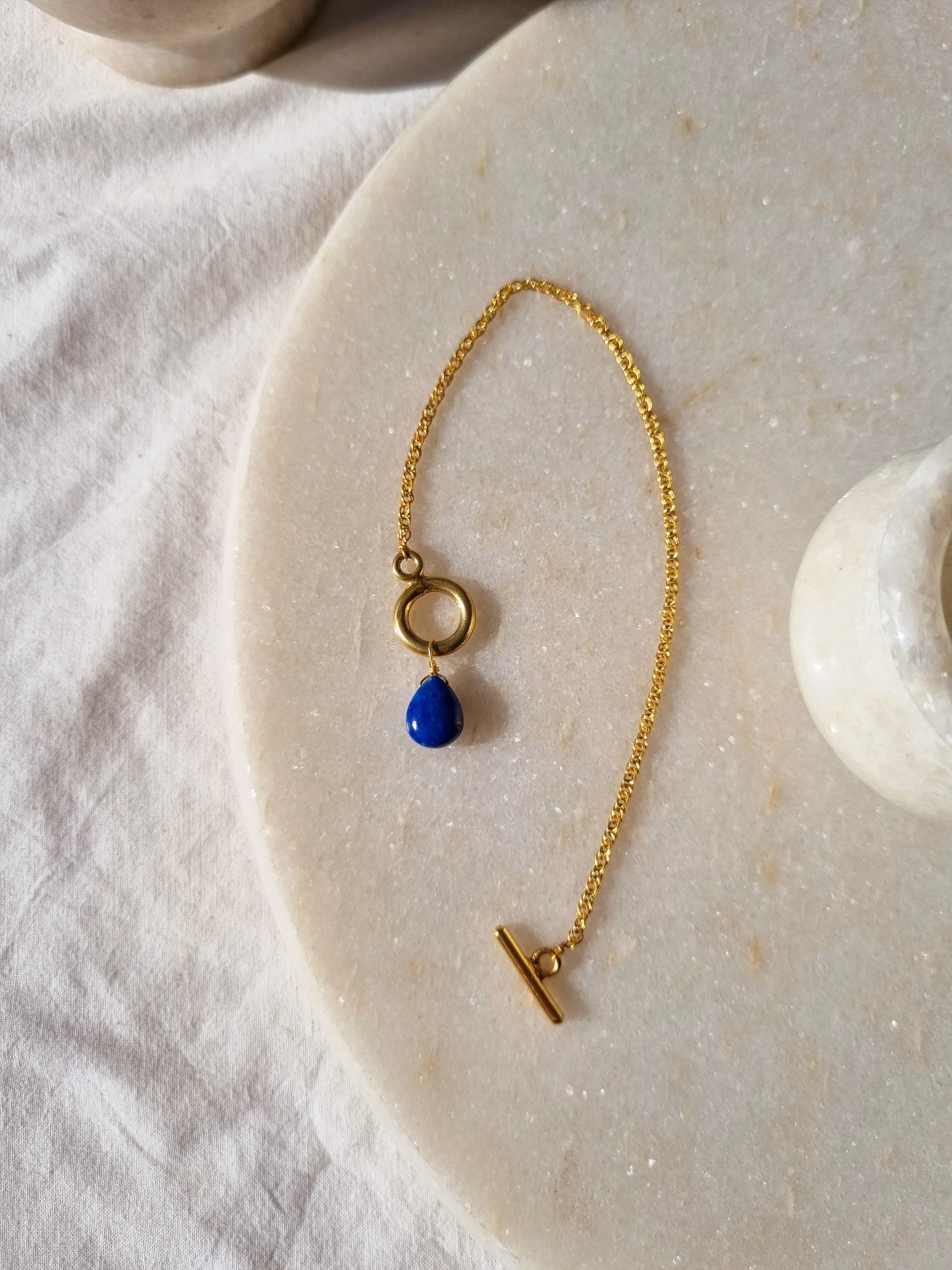 amahu - Lapis Lazuli Almond Toggle Bracelet