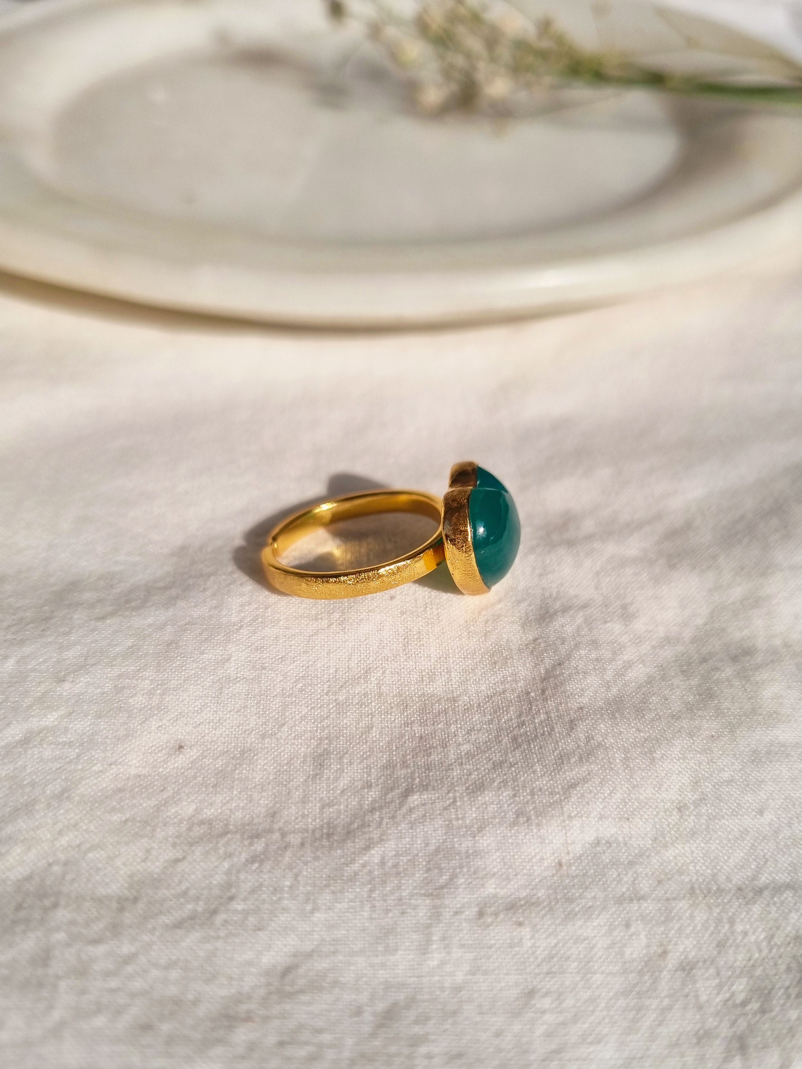 anava - Green Onyx Heart Ring