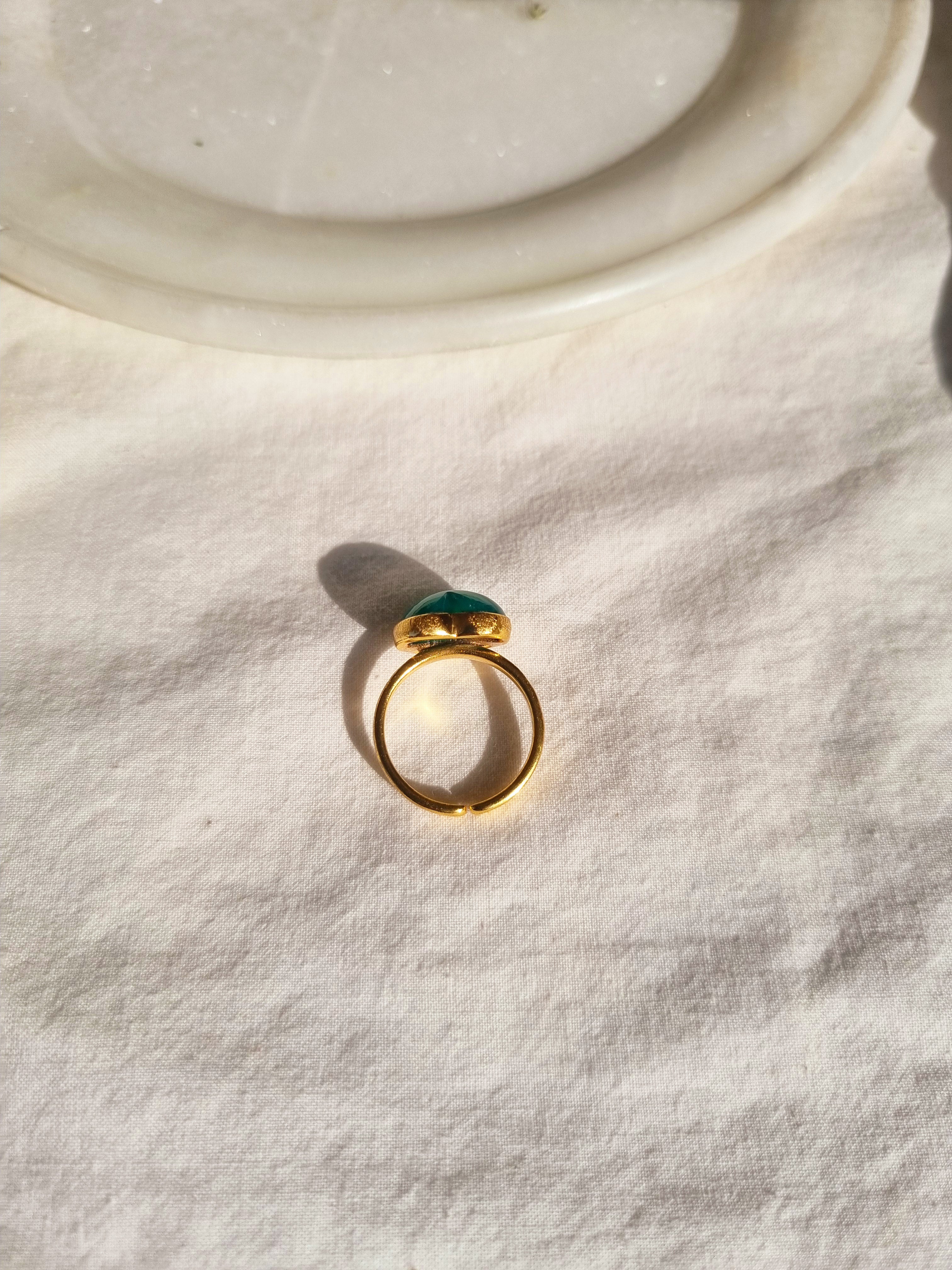 anava - Green Onyx Heart Ring