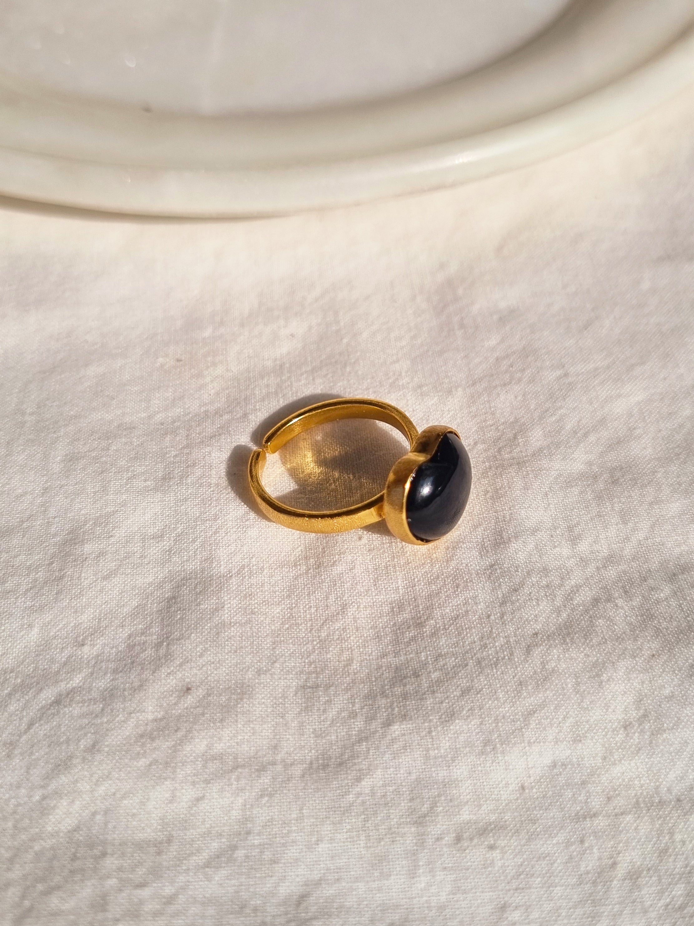 anava - Black Onyx Heart Ring