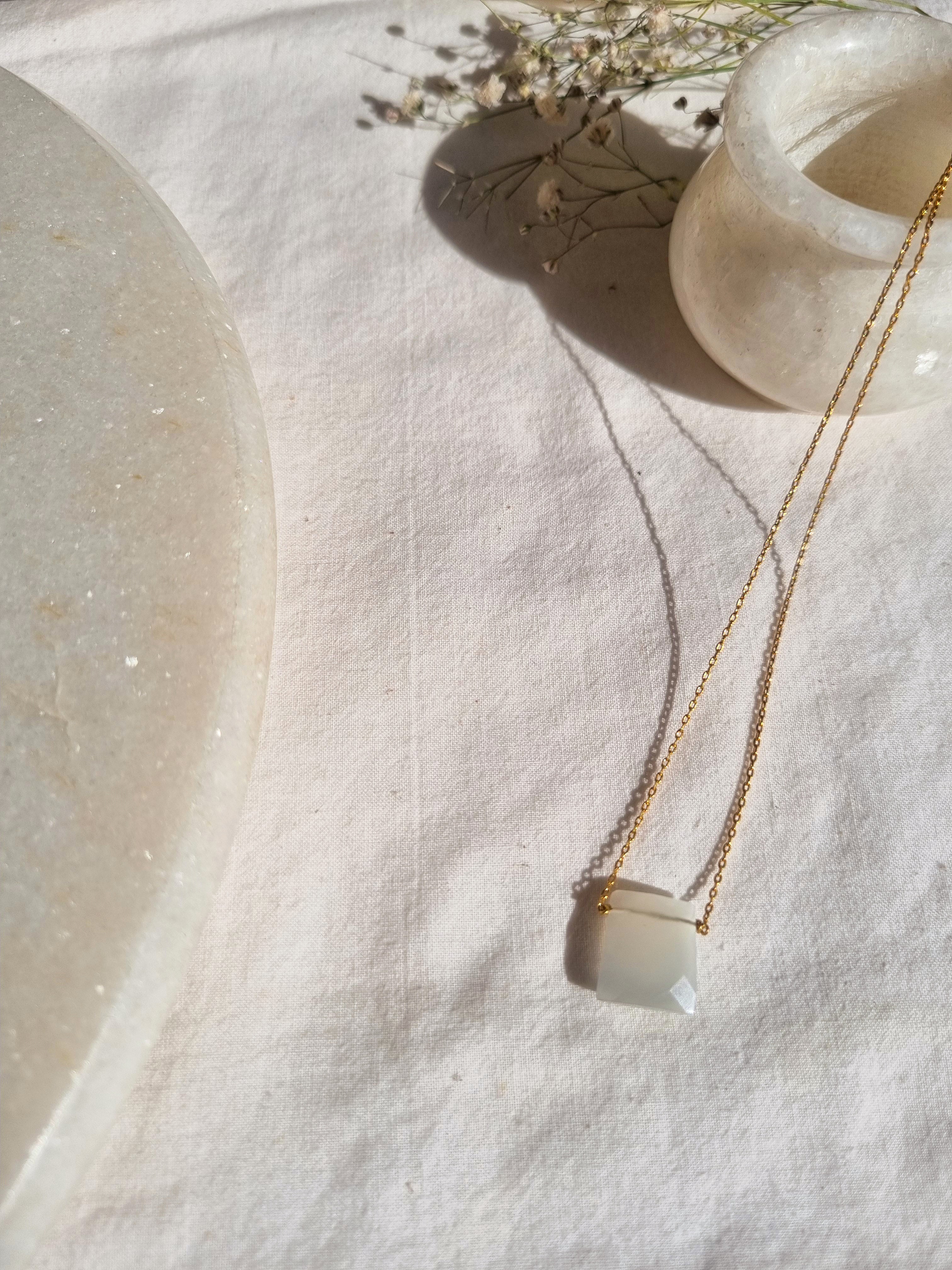 helix - White Moonstone Pendant