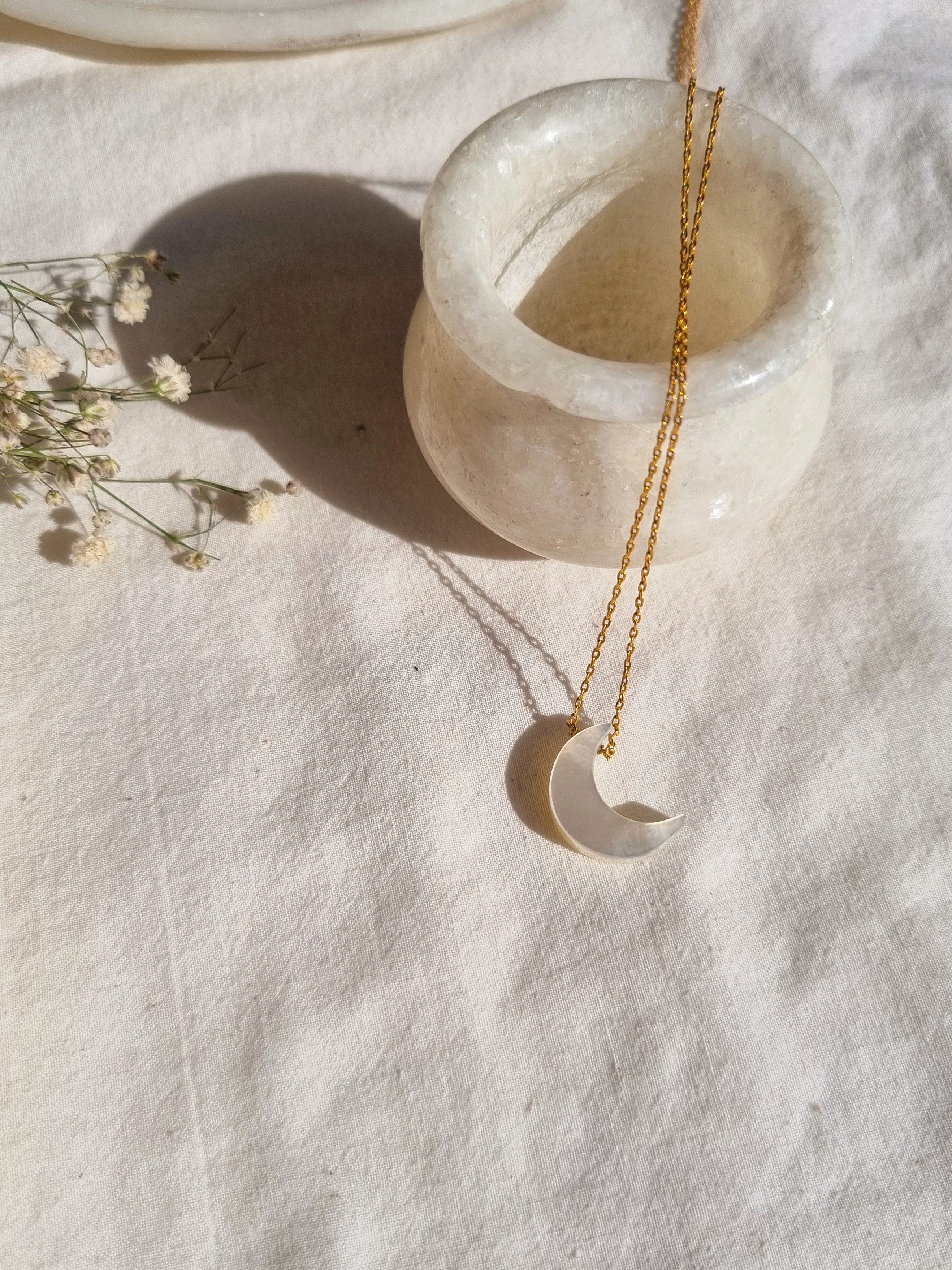 adhva - Mother of Pearl Luna Pendant