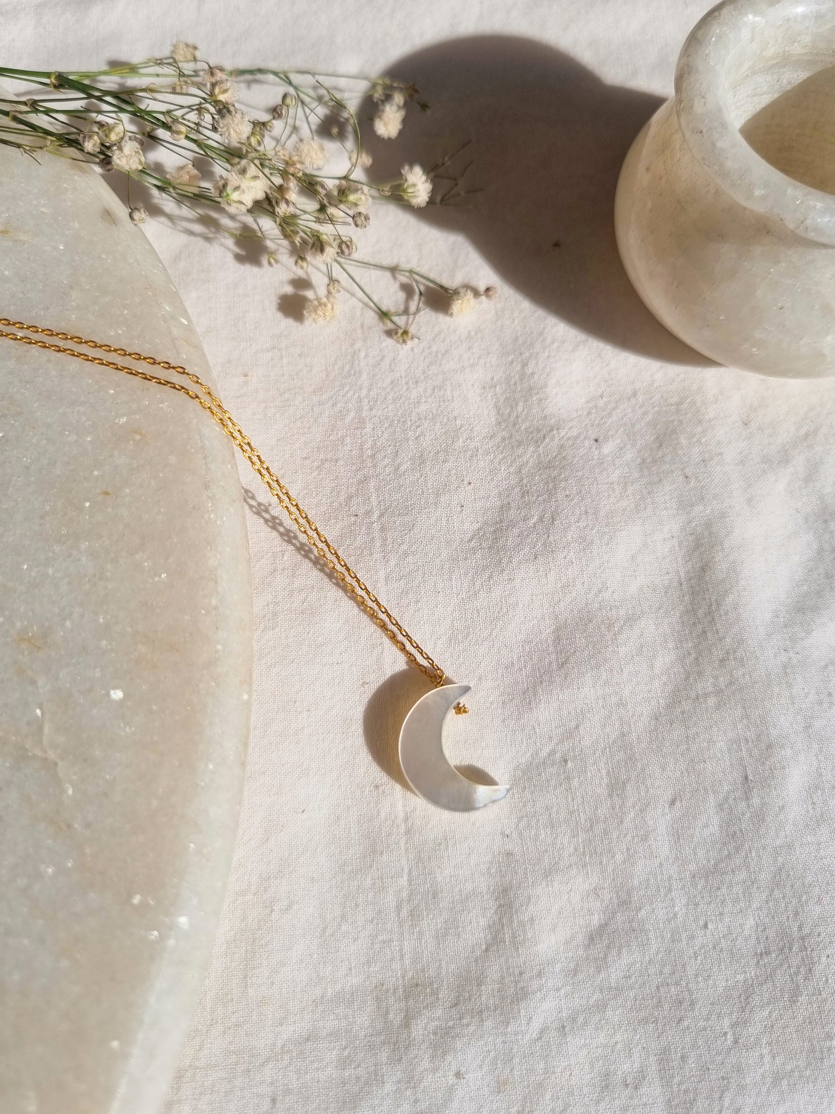 adhva - Mother of Pearl Luna Pendant