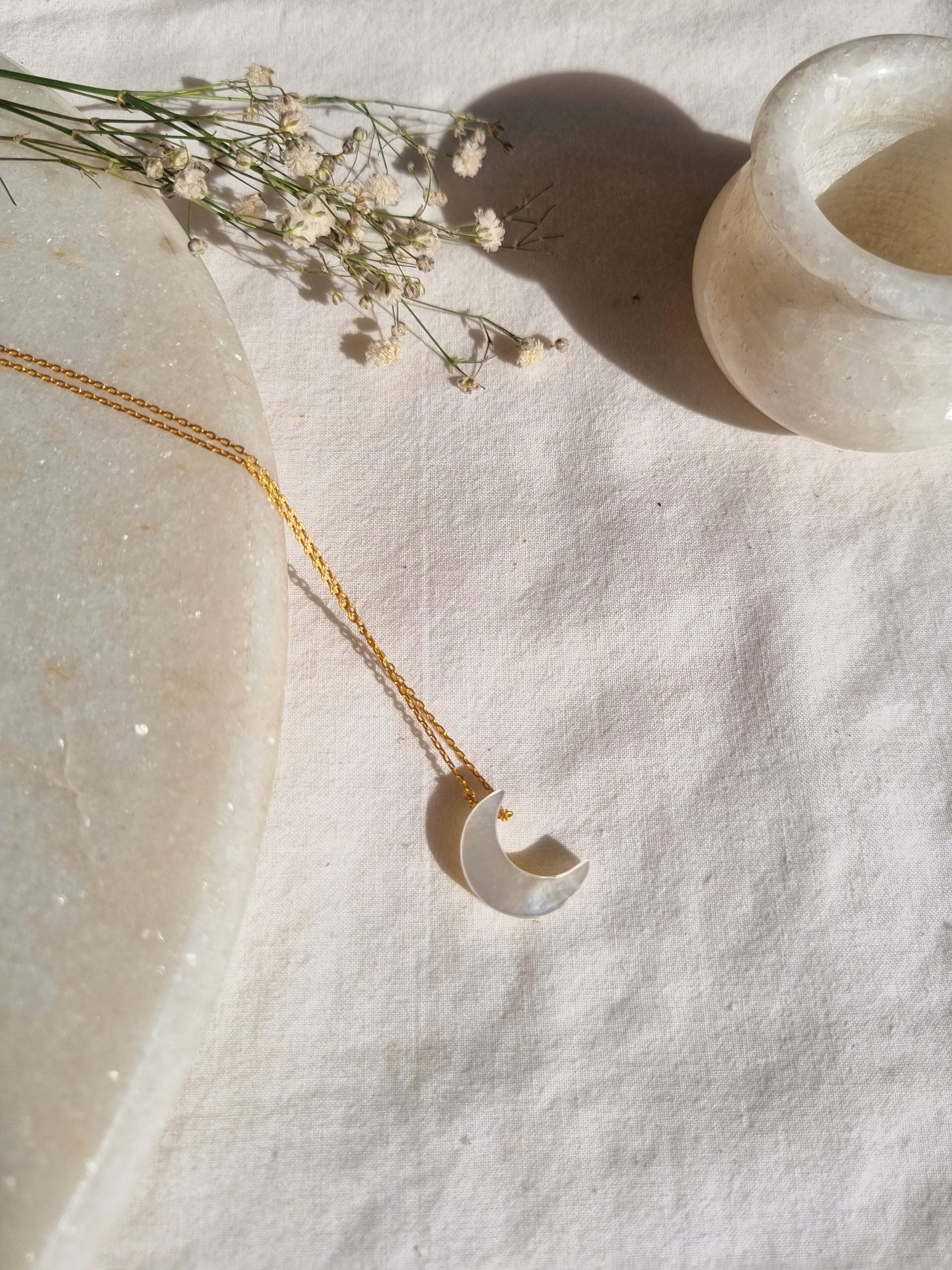 adhva - Mother of Pearl Luna Pendant