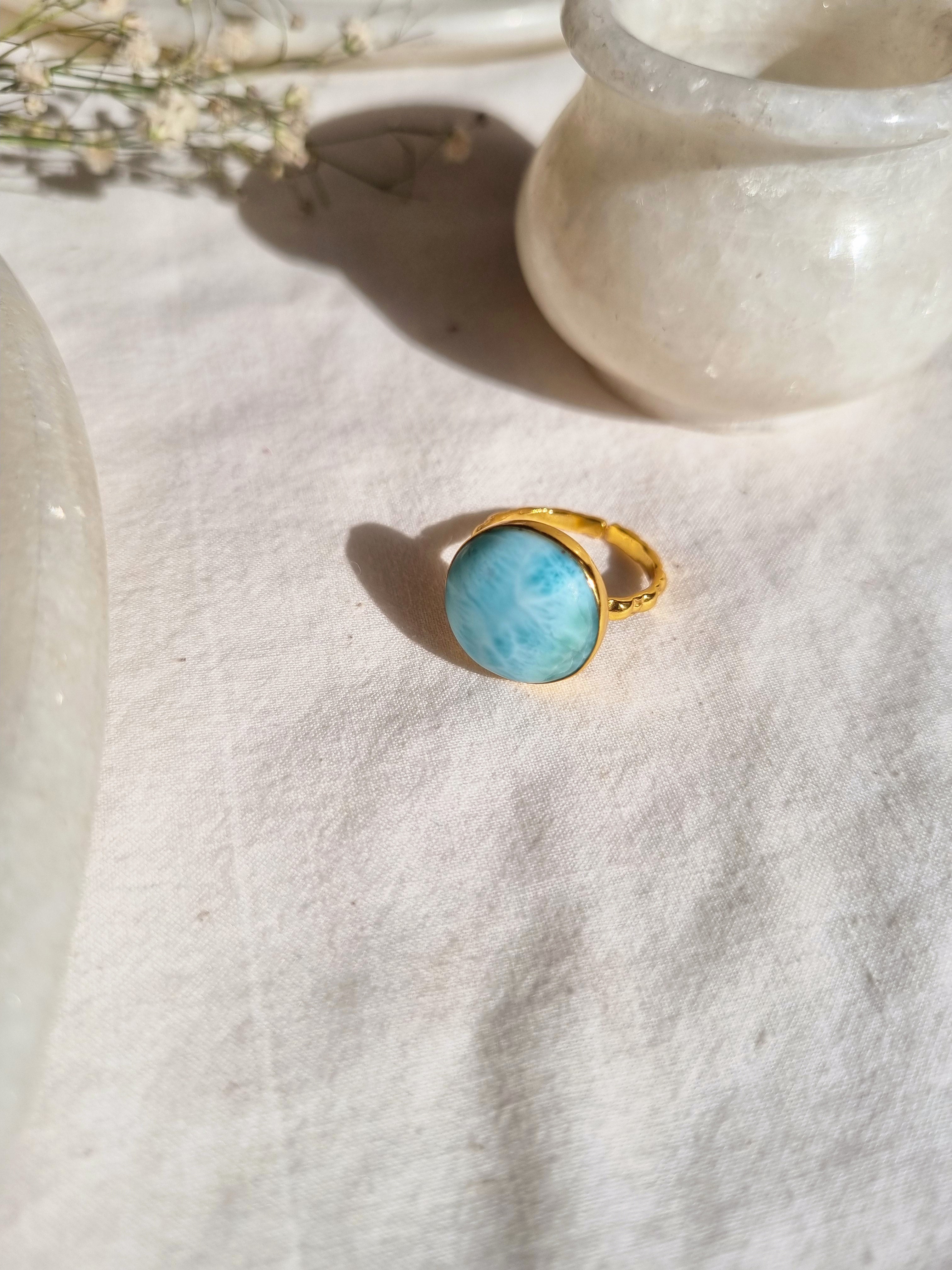 surya - Larimar Sun Ring