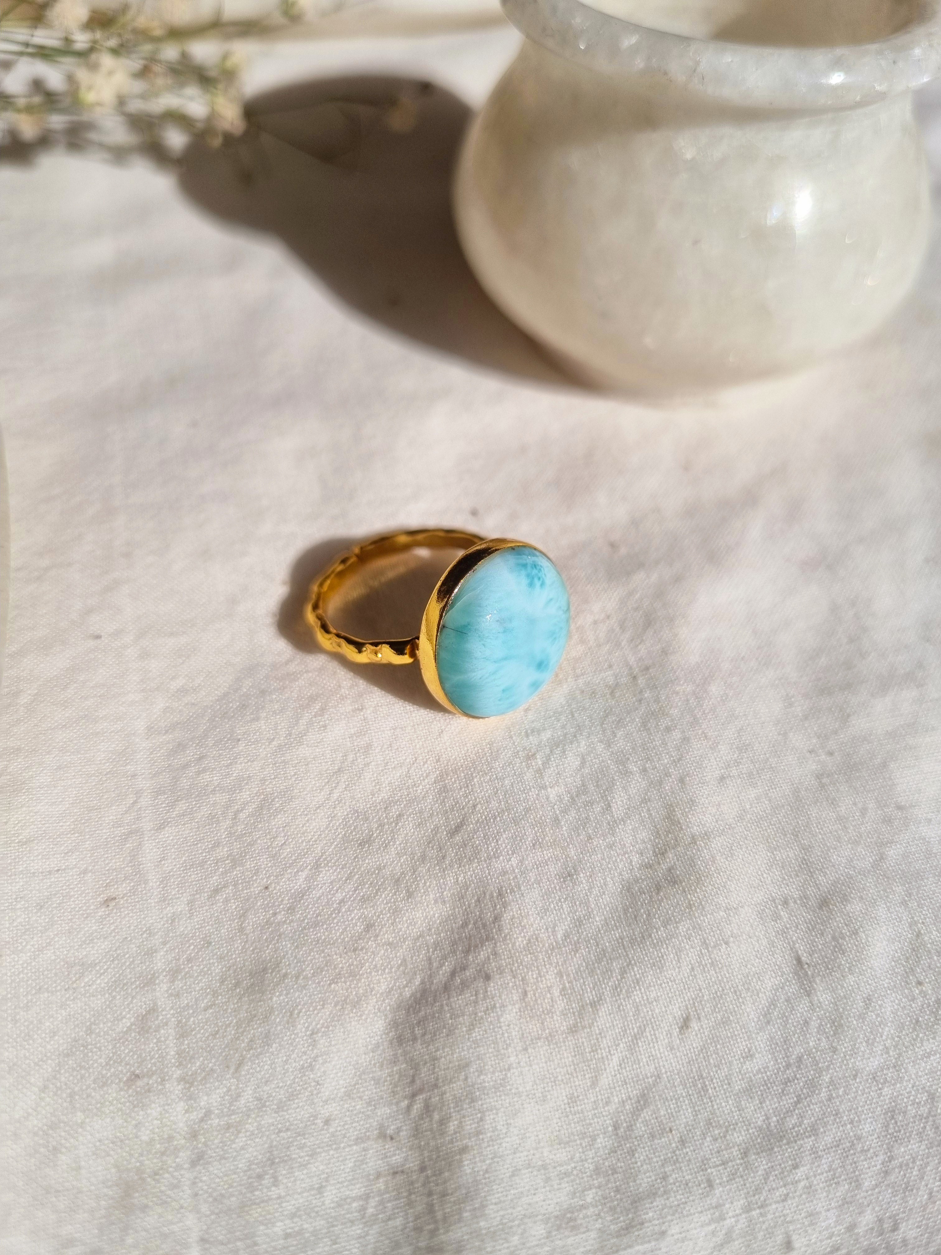 surya - Larimar Sun Ring