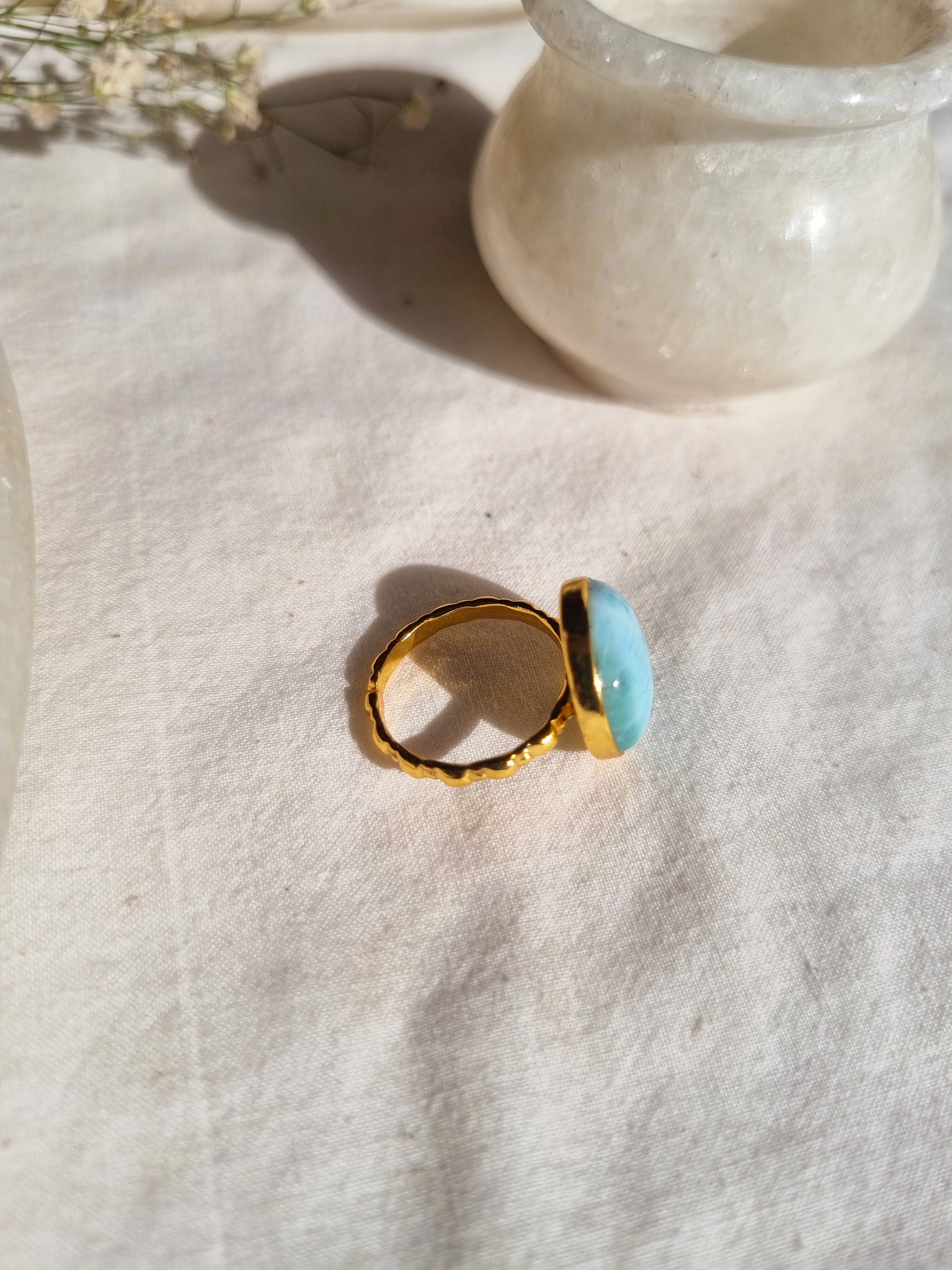 surya - Larimar Sun Ring