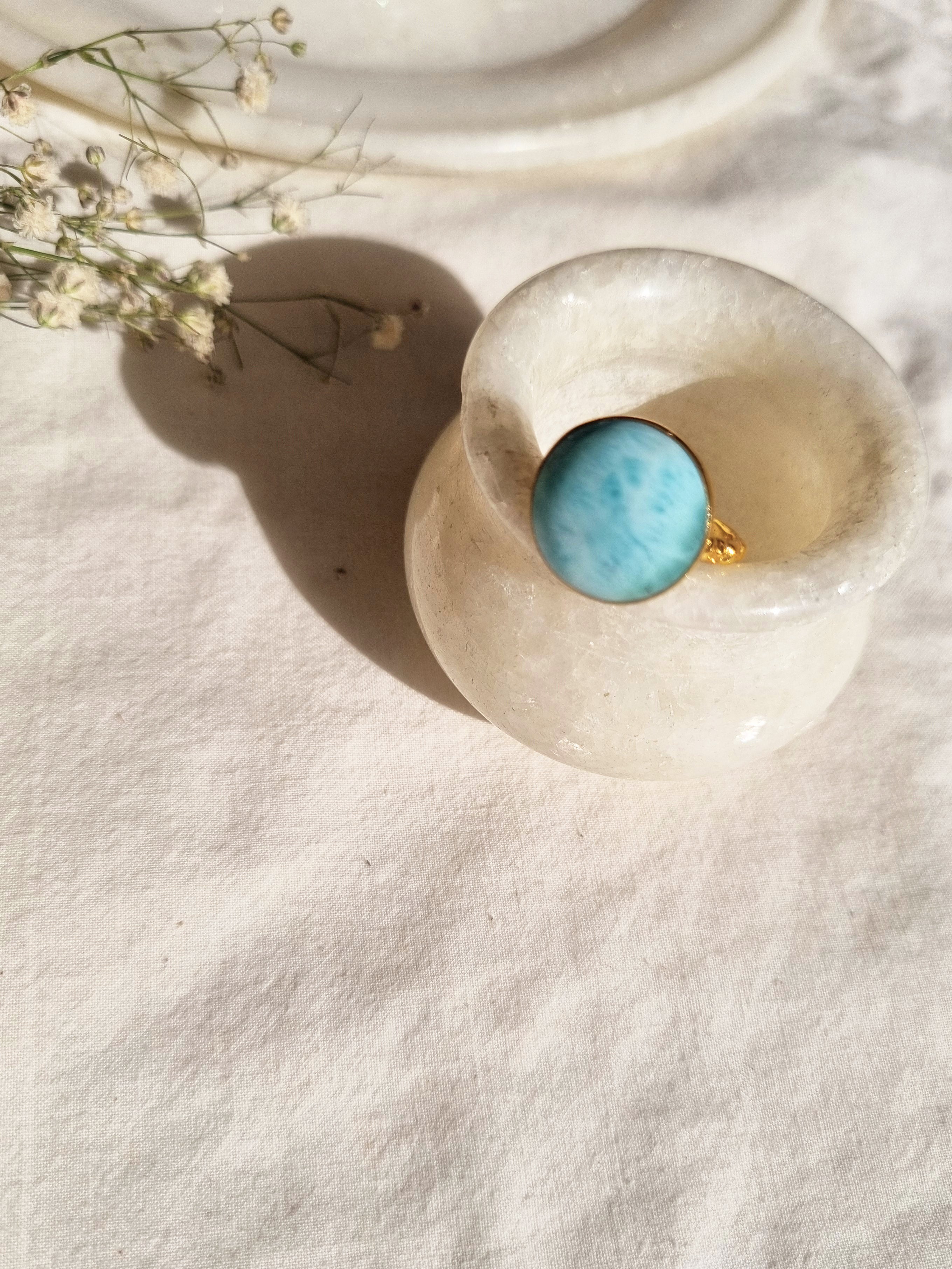 surya - Larimar Sun Ring