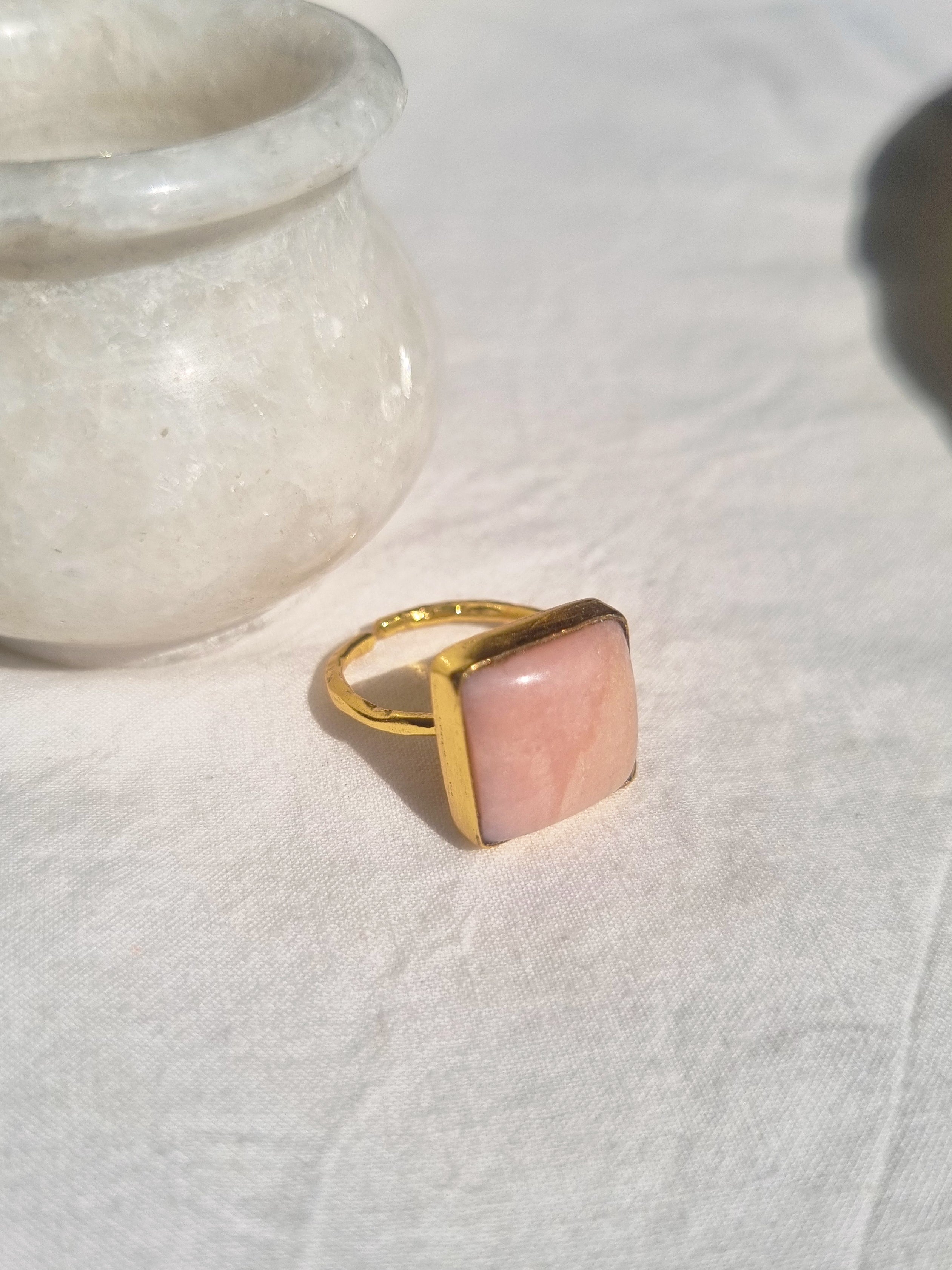 vasa - Pink Opal Helix Ring